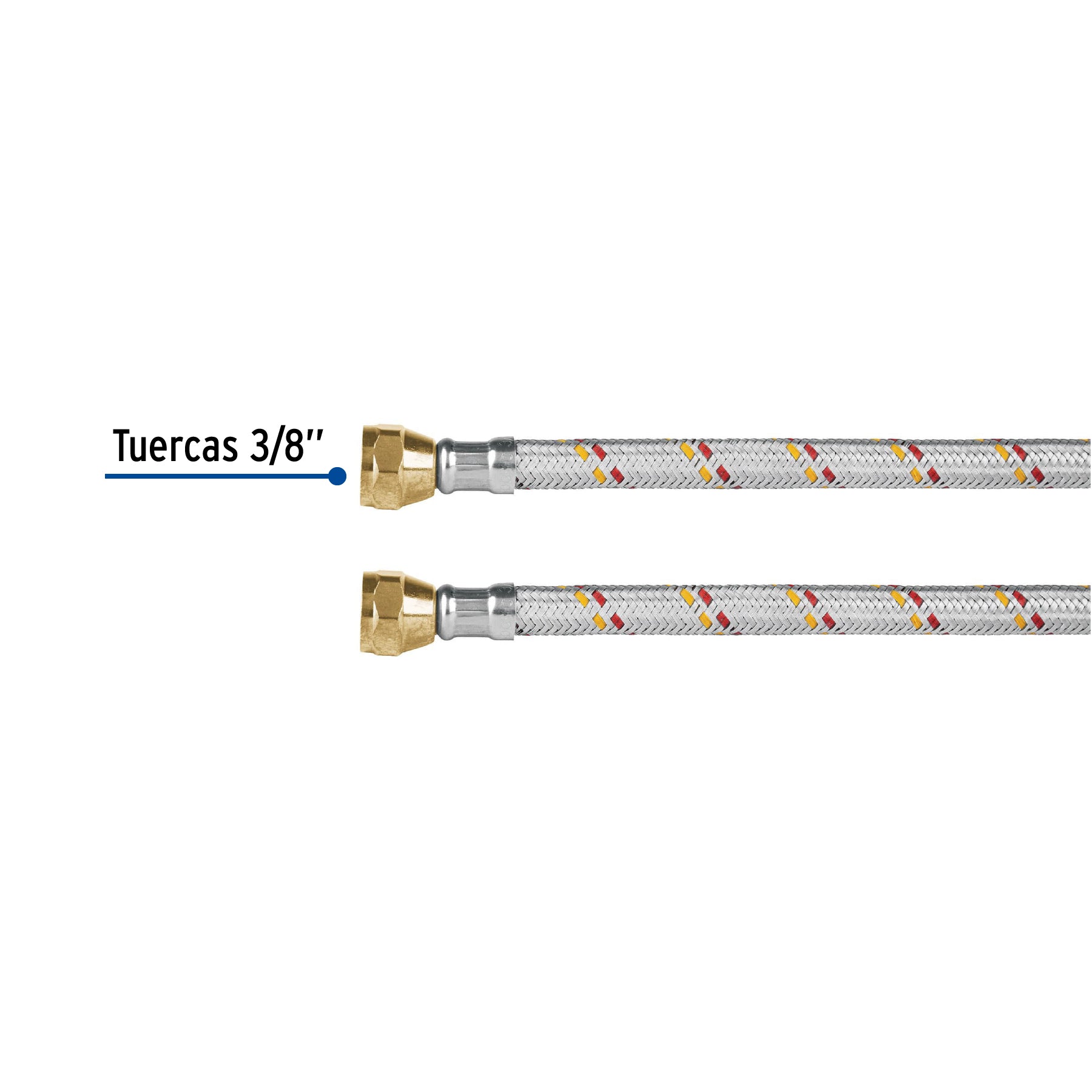 Manguera para gas, aluminio, 3/8" X 100 cm, Foset Basic