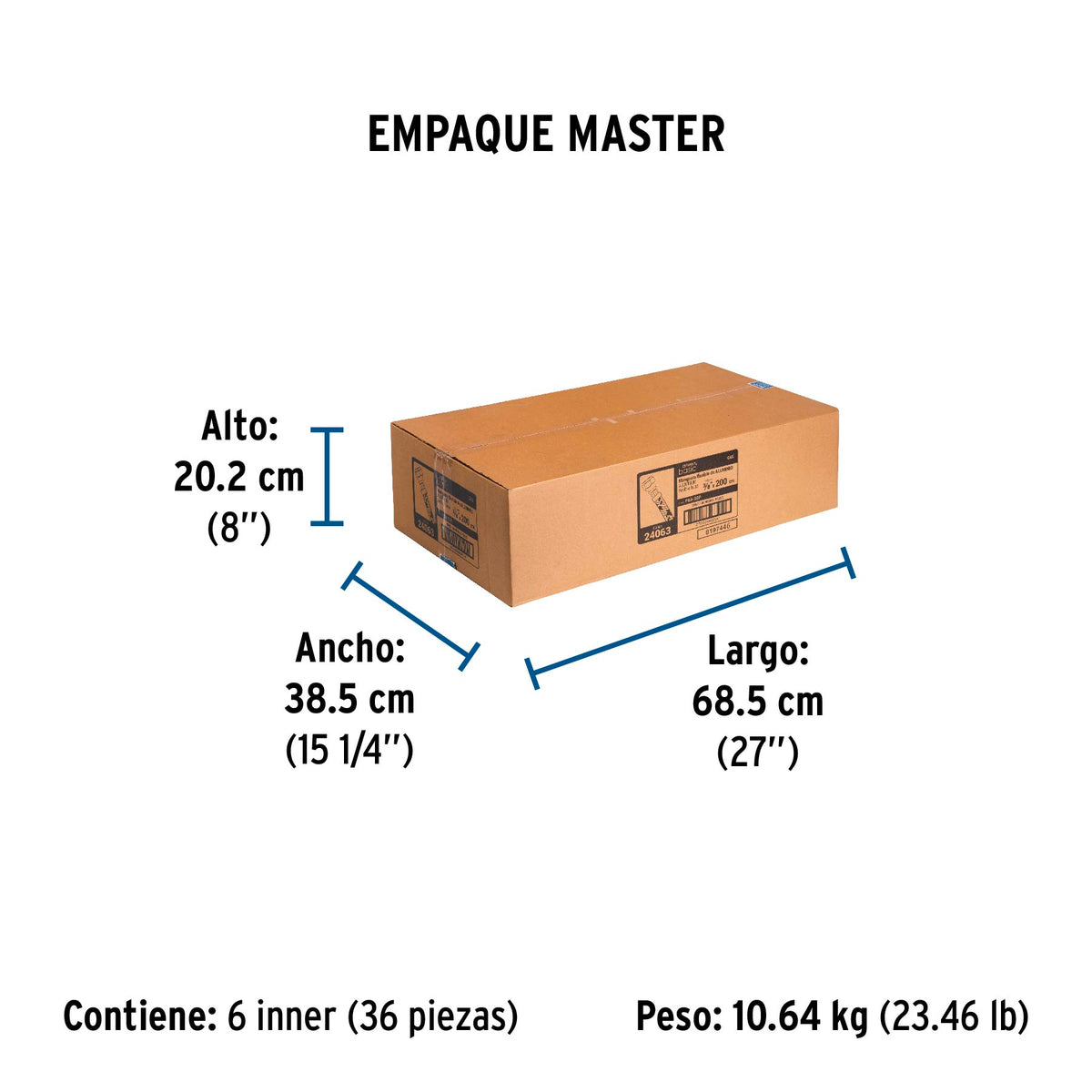 Manguera para gas, aluminio, 3/8" X 200 cm, Foset Basic