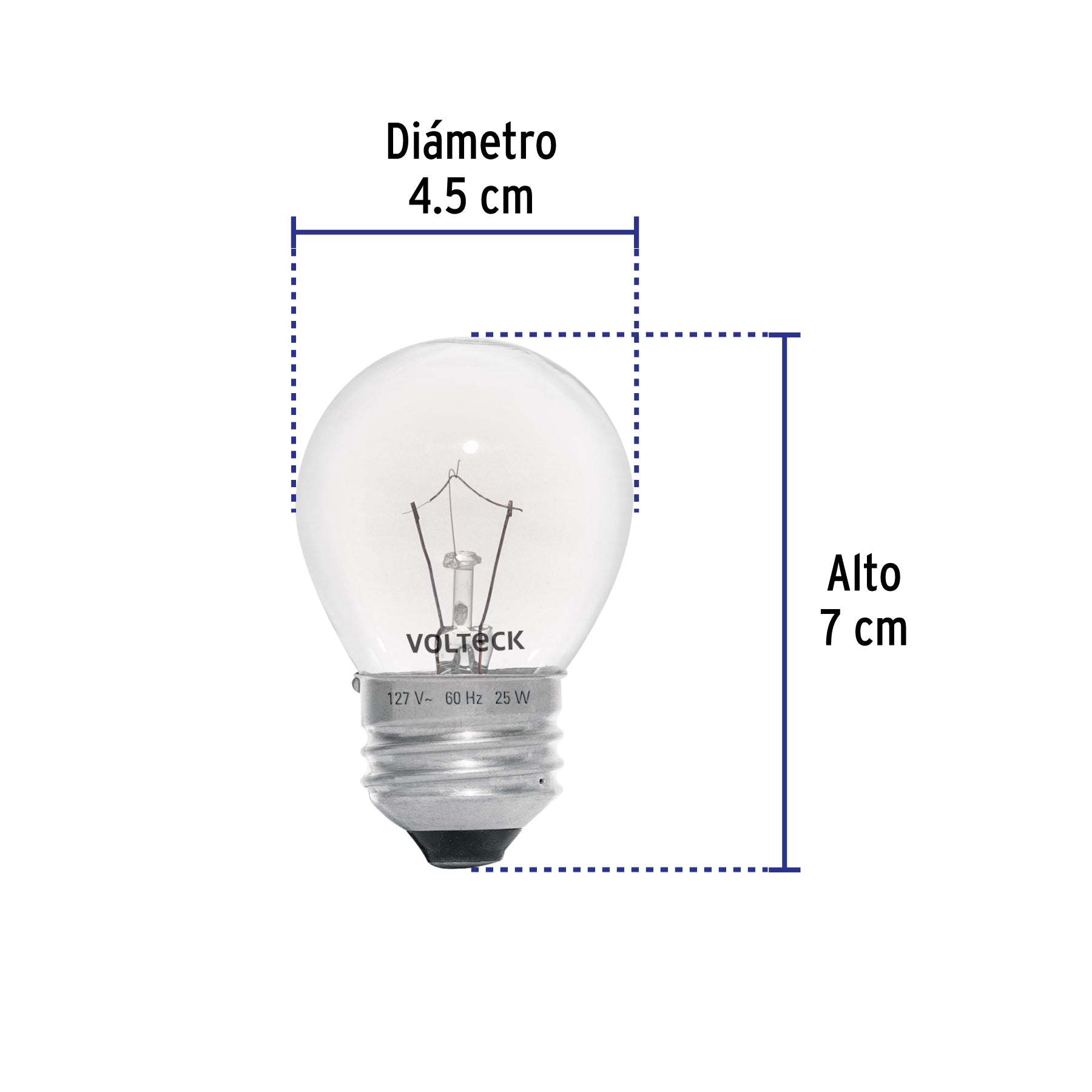 Foco incandescente 25W para horno/refrigerador, transparente