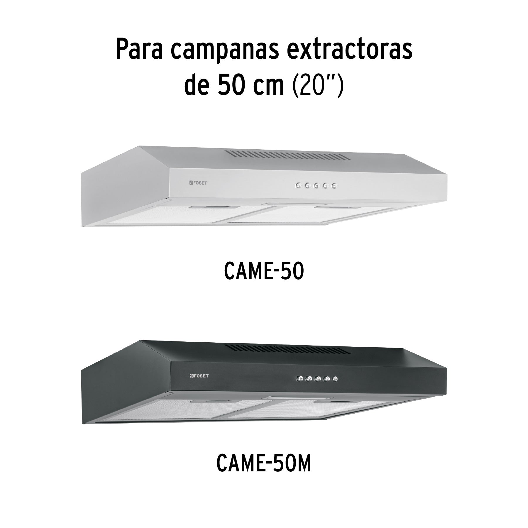Juego de 2 filtros de aluminio para campana CAME-50