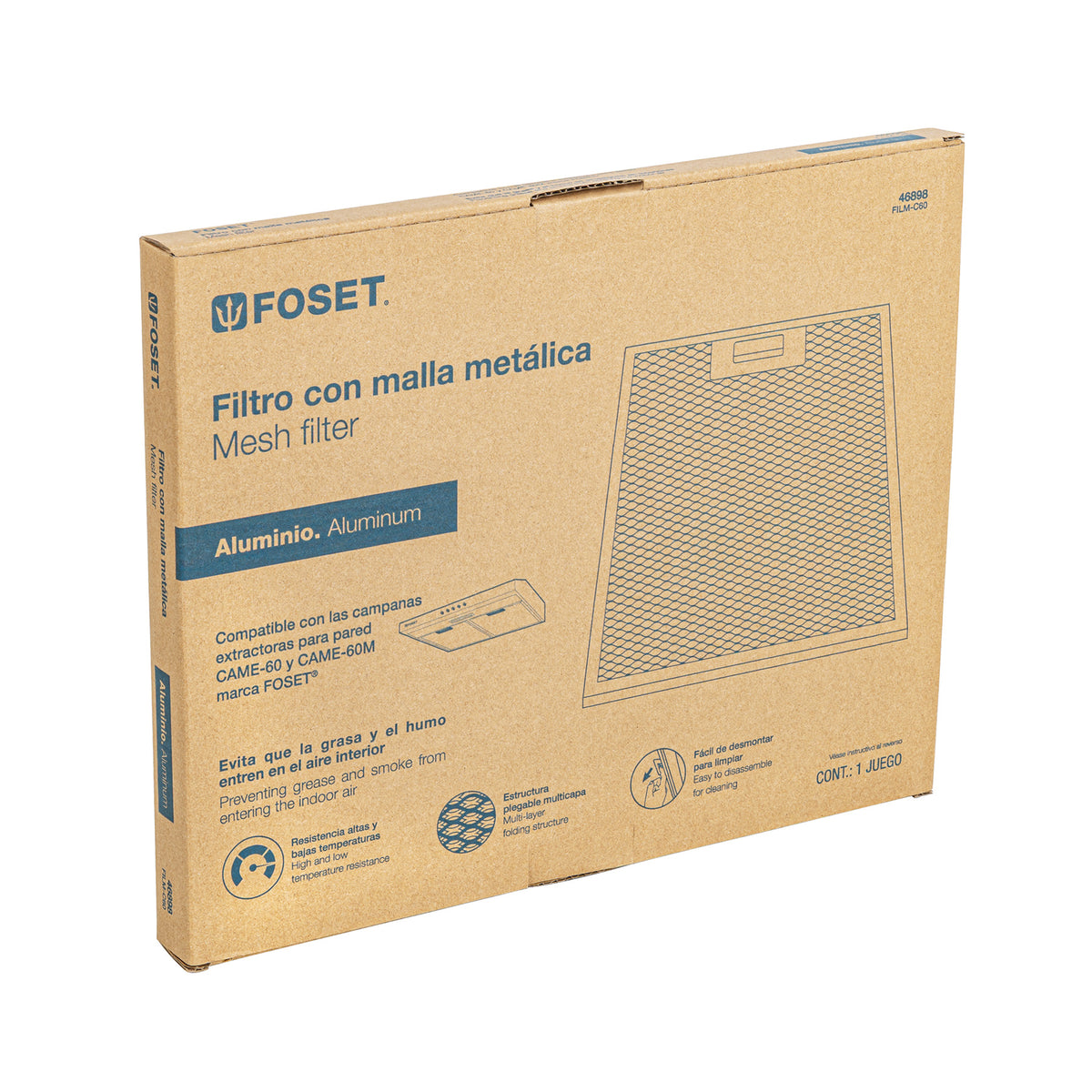 Juego de 2 filtros de aluminio para campana CAME-60