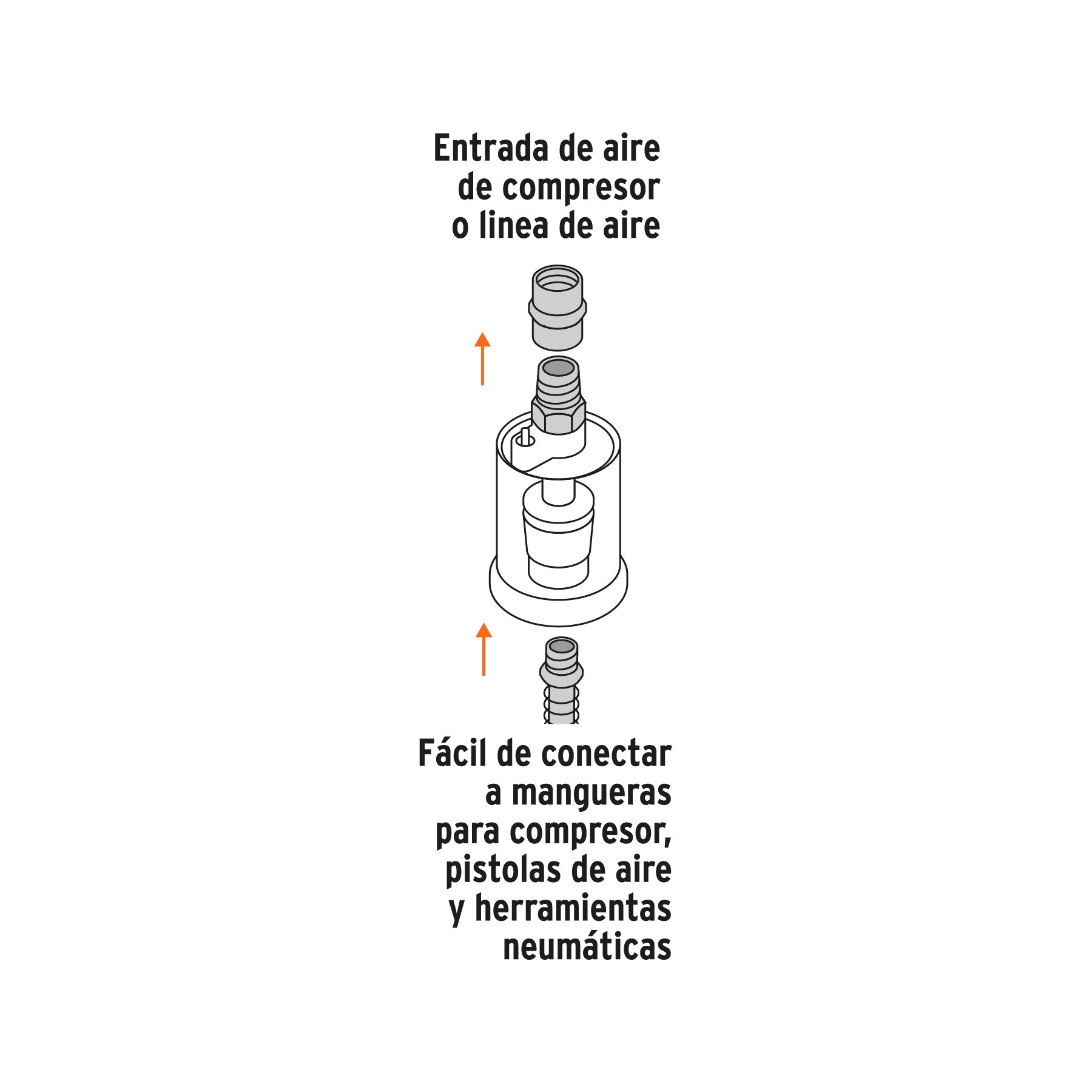 Filtro separador para aire, cuerpo aluminio-policarbonato