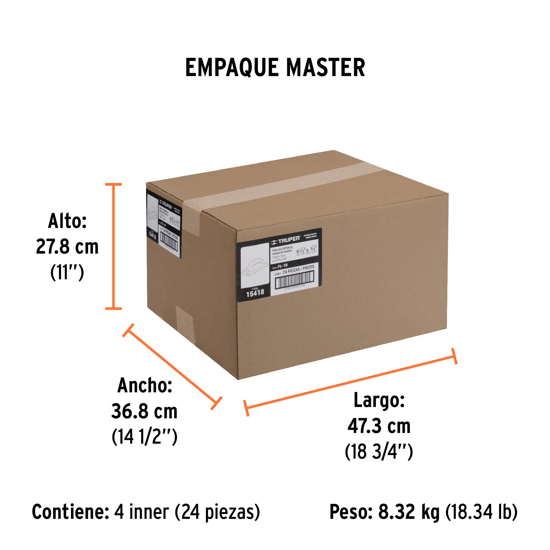 Flota de esponja, 9-1/2", espesor 3/4", acabado áspero