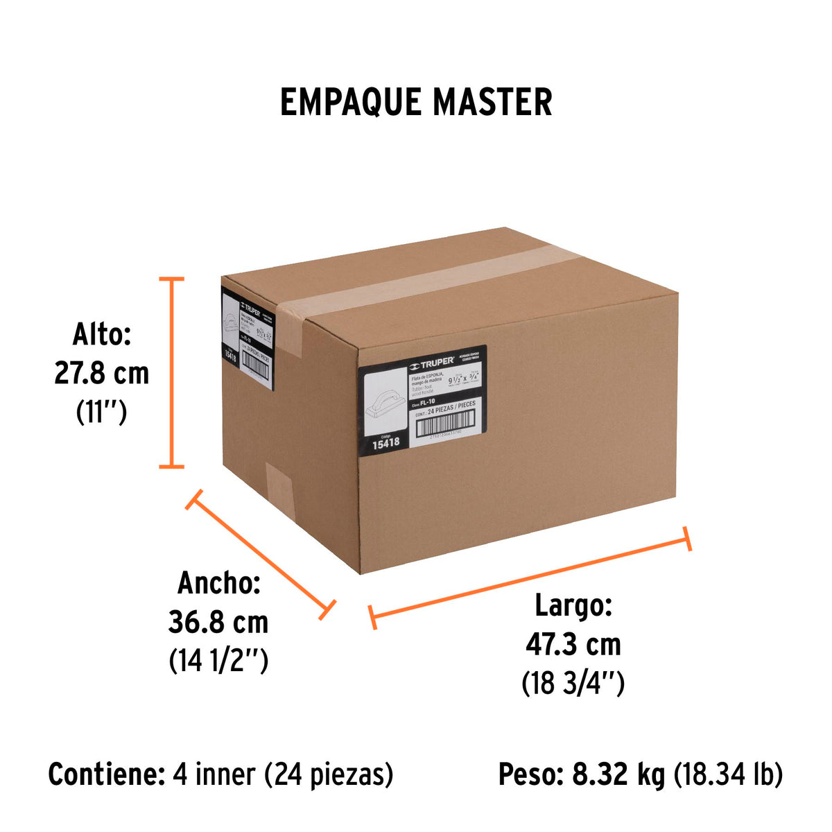 Flota de esponja, 9-1/2", espesor 3/4", acabado áspero