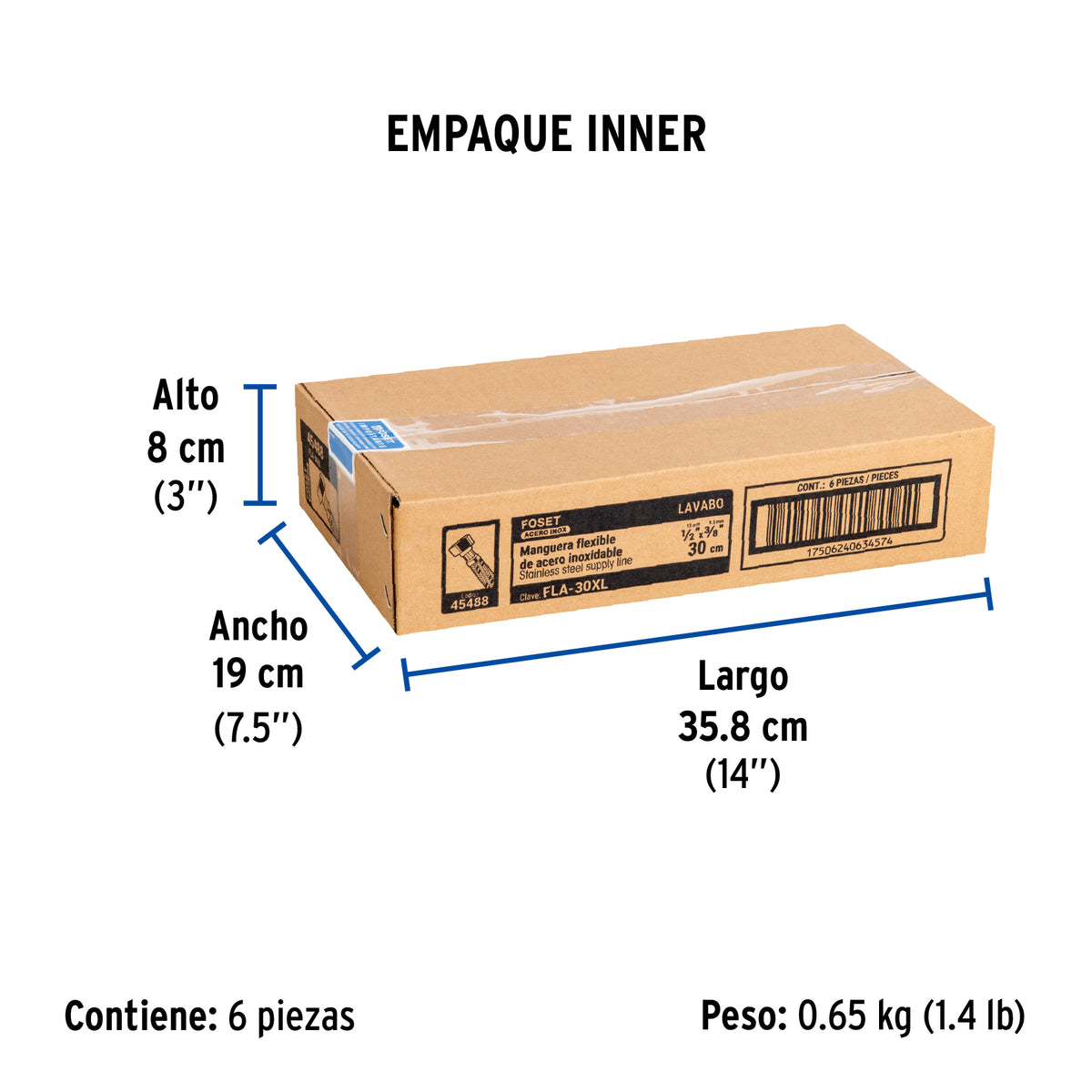 Manguera de hule, 30 cm, acero, Latam , usos generales