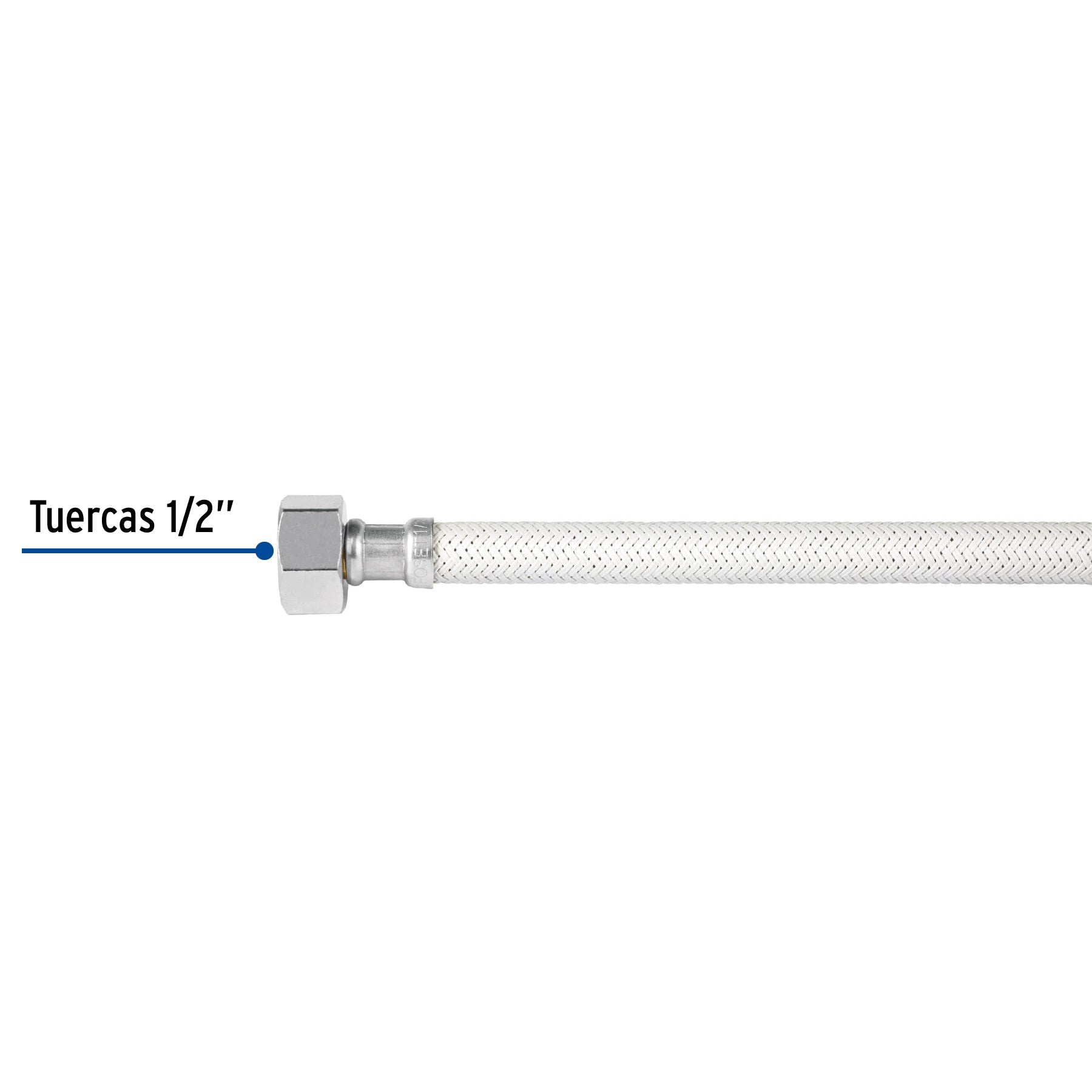 Manguera de hule, 40 cm, vinilo blanca, usos generales