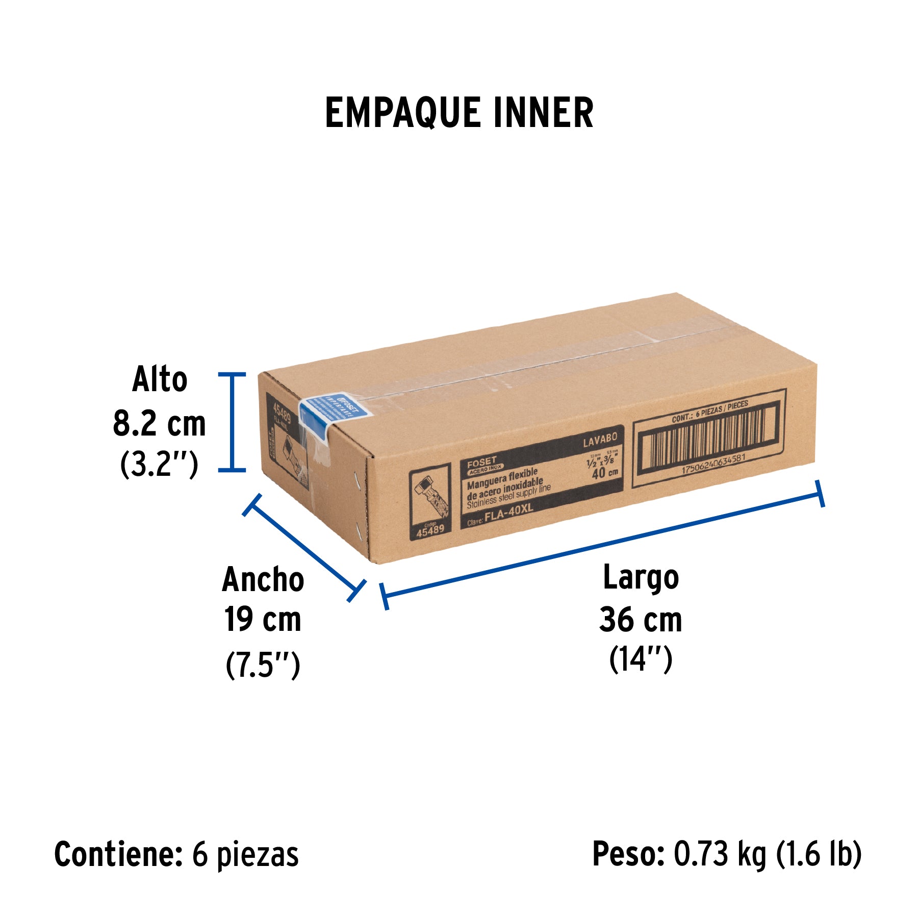 Manguera de hule , 40 cm, acero, Latam , usos generales