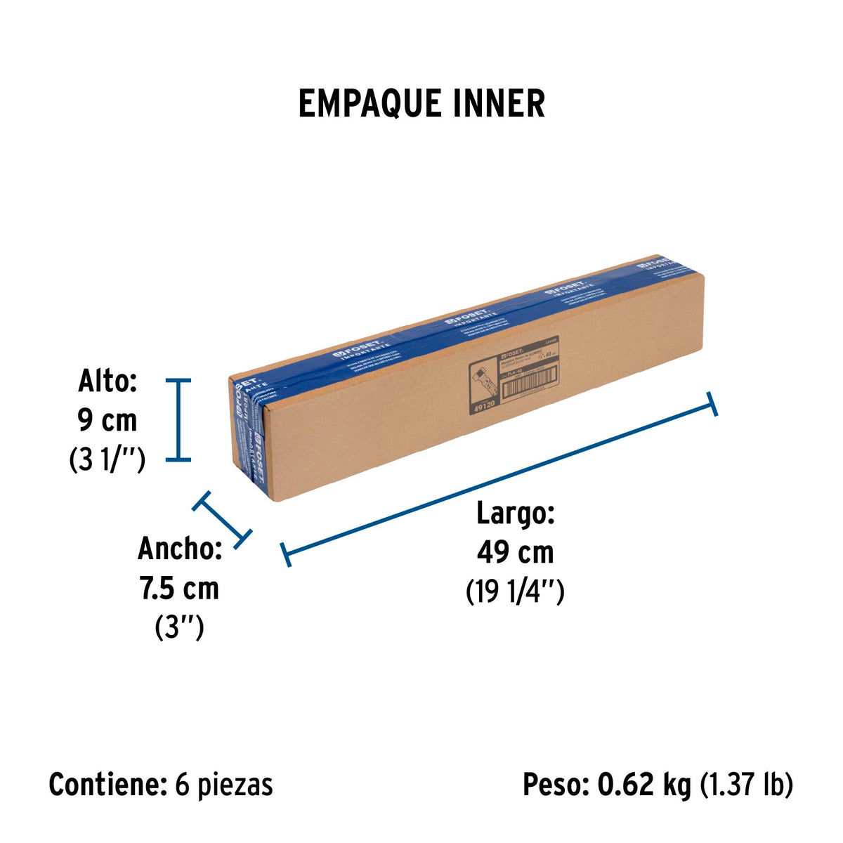 Manguera de hule, 40 cm, aluminio, usos generales