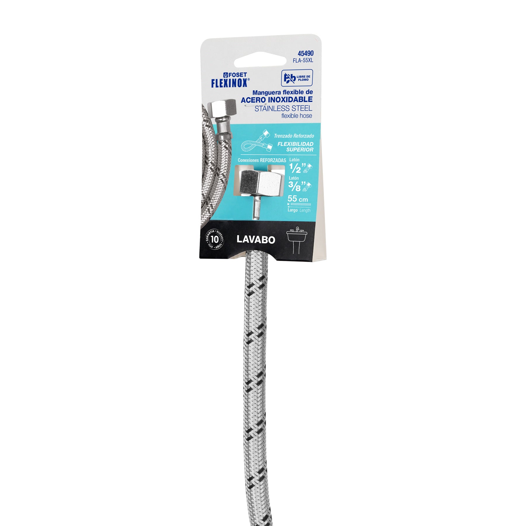 Manguera hule, 55cm, acero inoxidable, Latam, usos generales