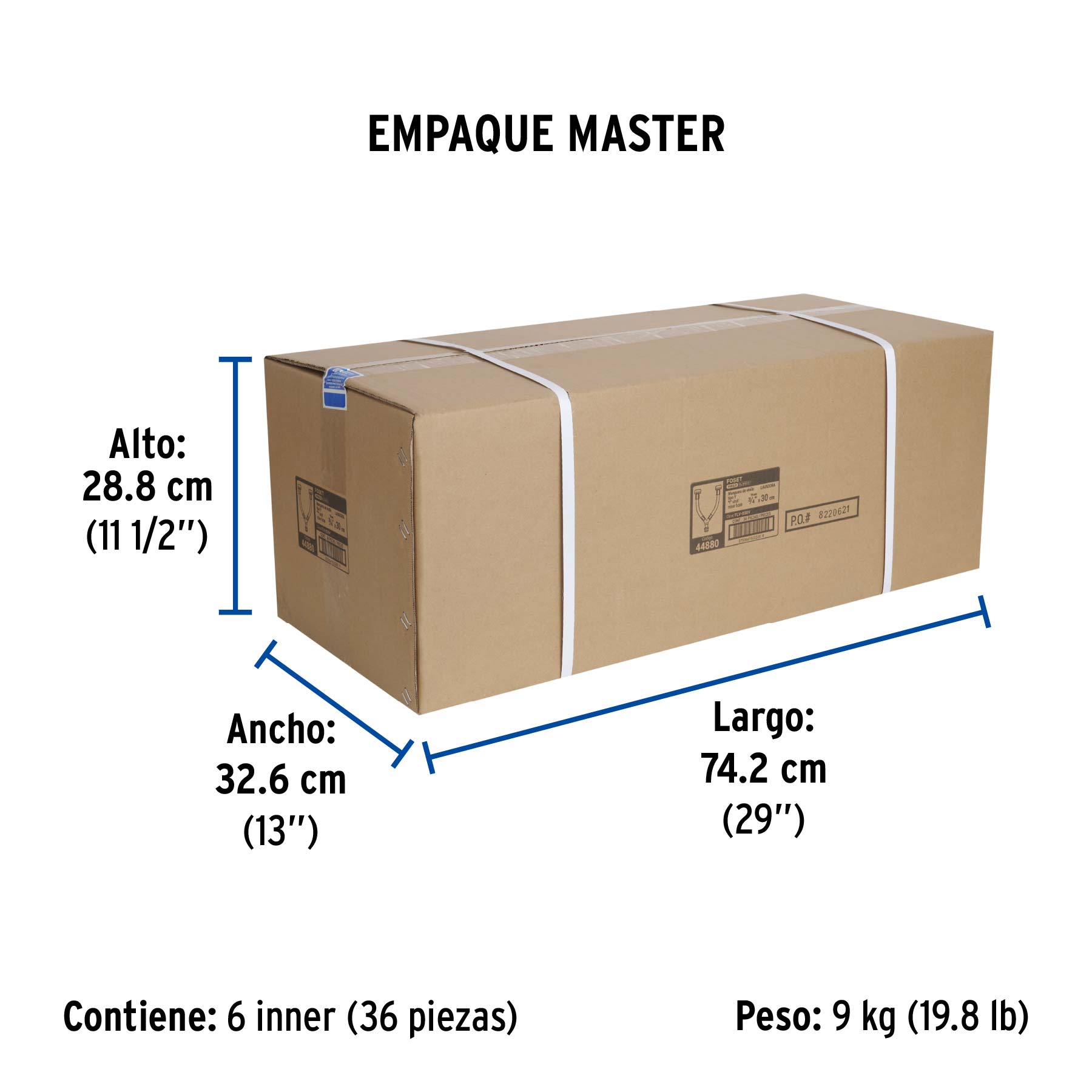 Manguera para lavadora, vinilo, tipo Y de 30cm, FOSET