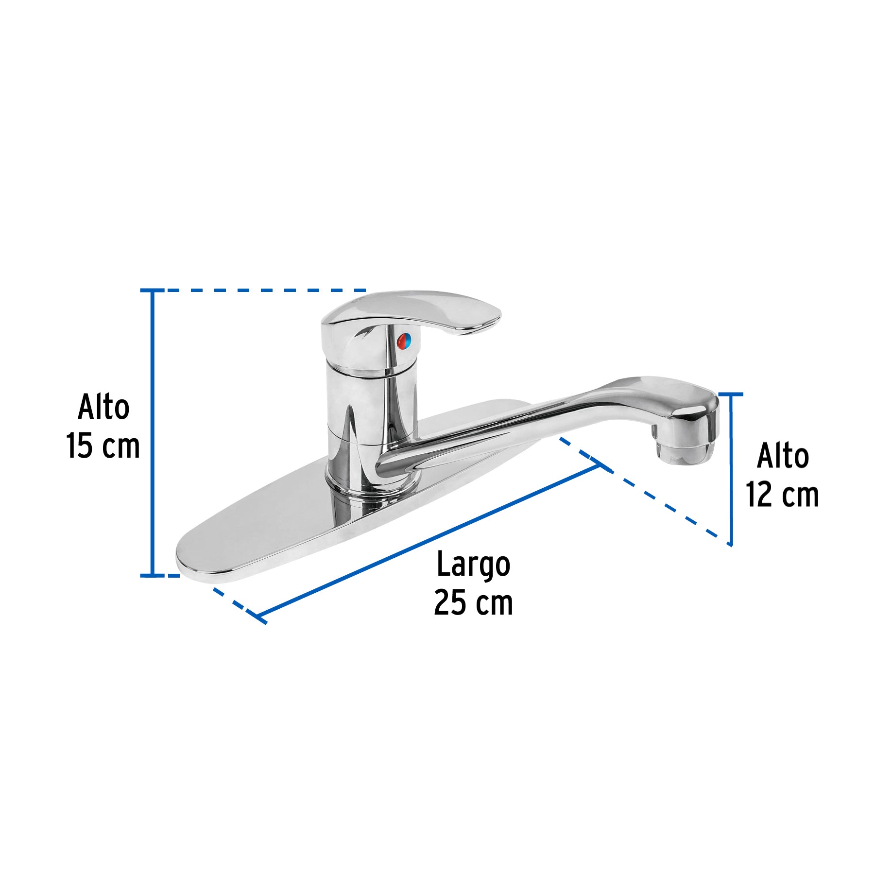 Monomando para fregadero, cuerpo de plástico, Basic