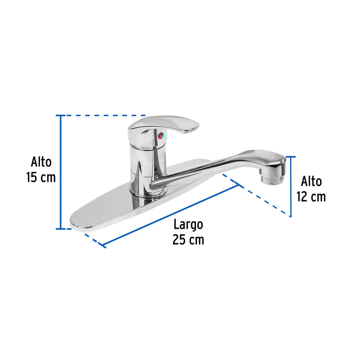 Monomando para fregadero, cuerpo de plástico, Basic
