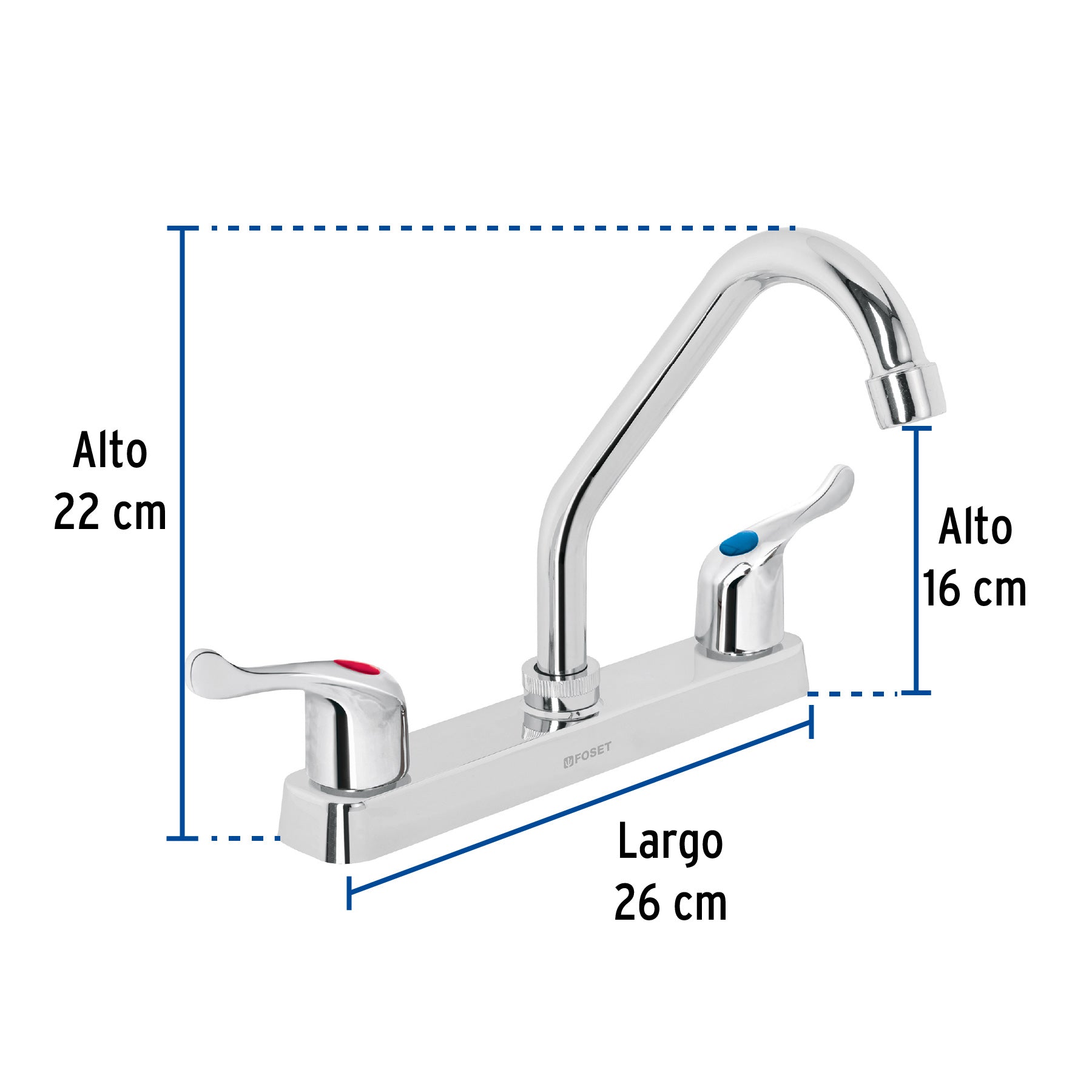 Mezcladora plástica para fregadero, cuello corto, palanca