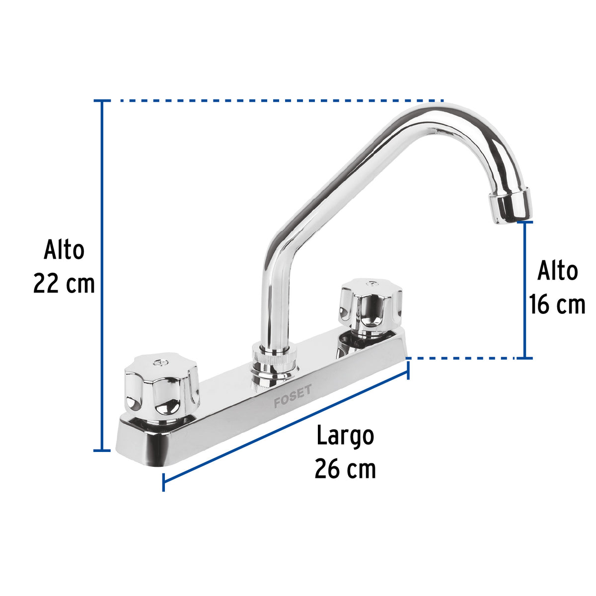Mezcladora plástica para fregadero, cuello corto, Basic