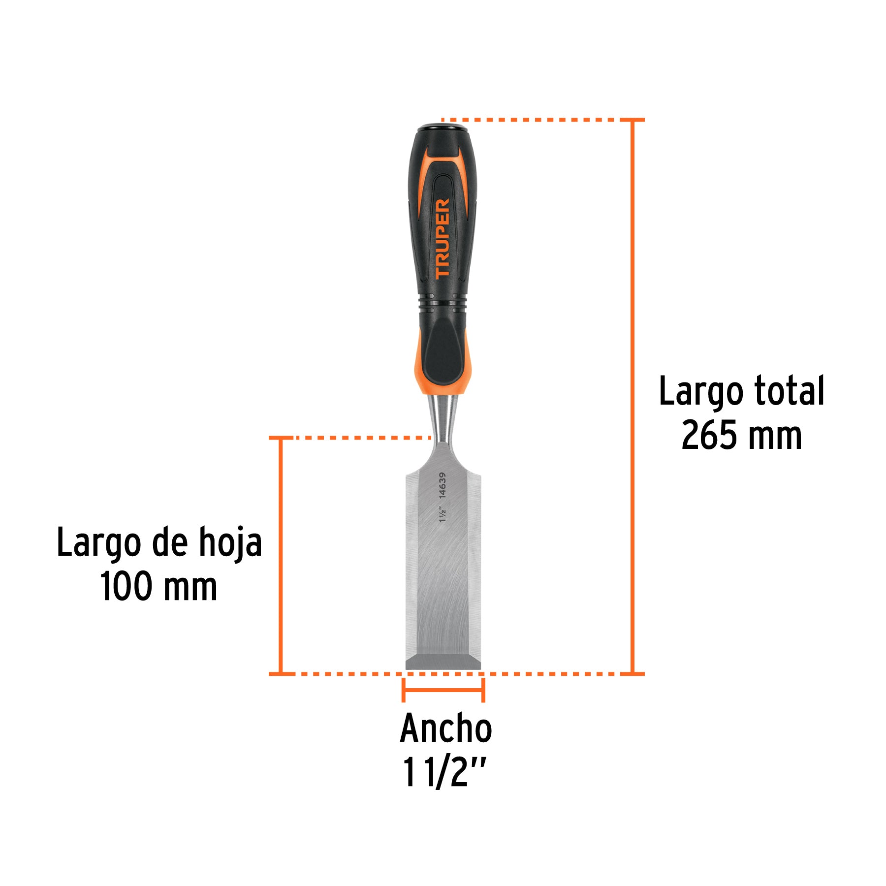 Formón, mango comfort grip, 1-1/2"