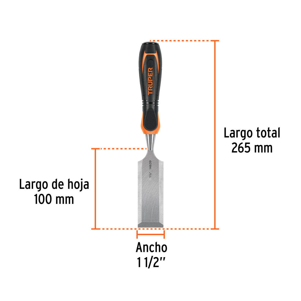 Formón, mango comfort grip, 1-1/2"