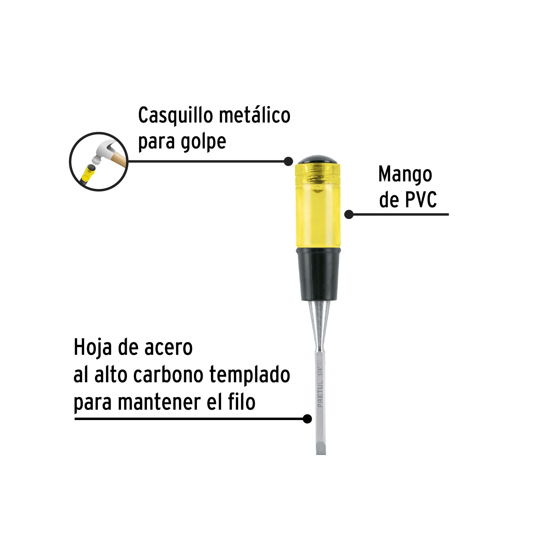 Formón 1/4", pretul