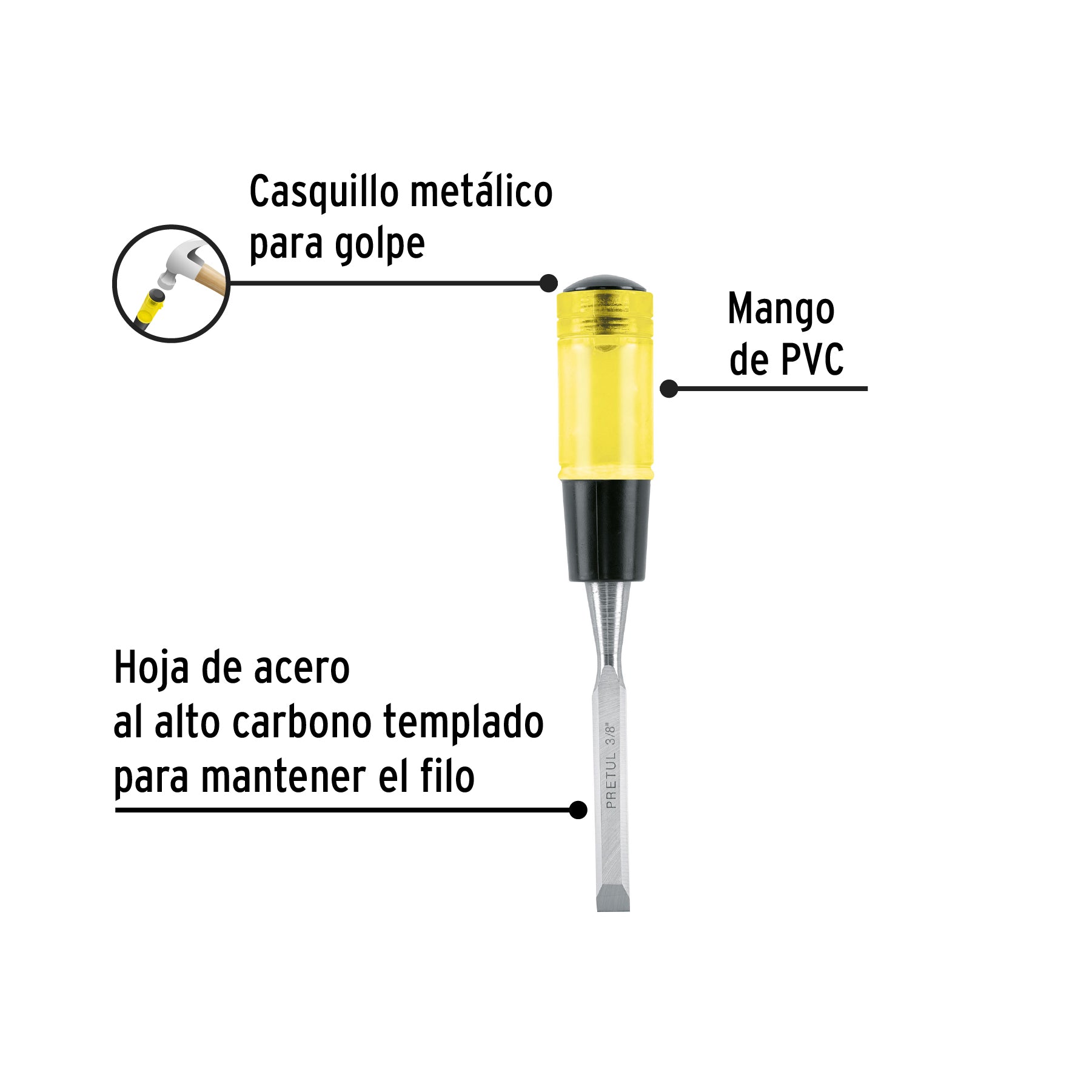 Formón 3/8", pretul