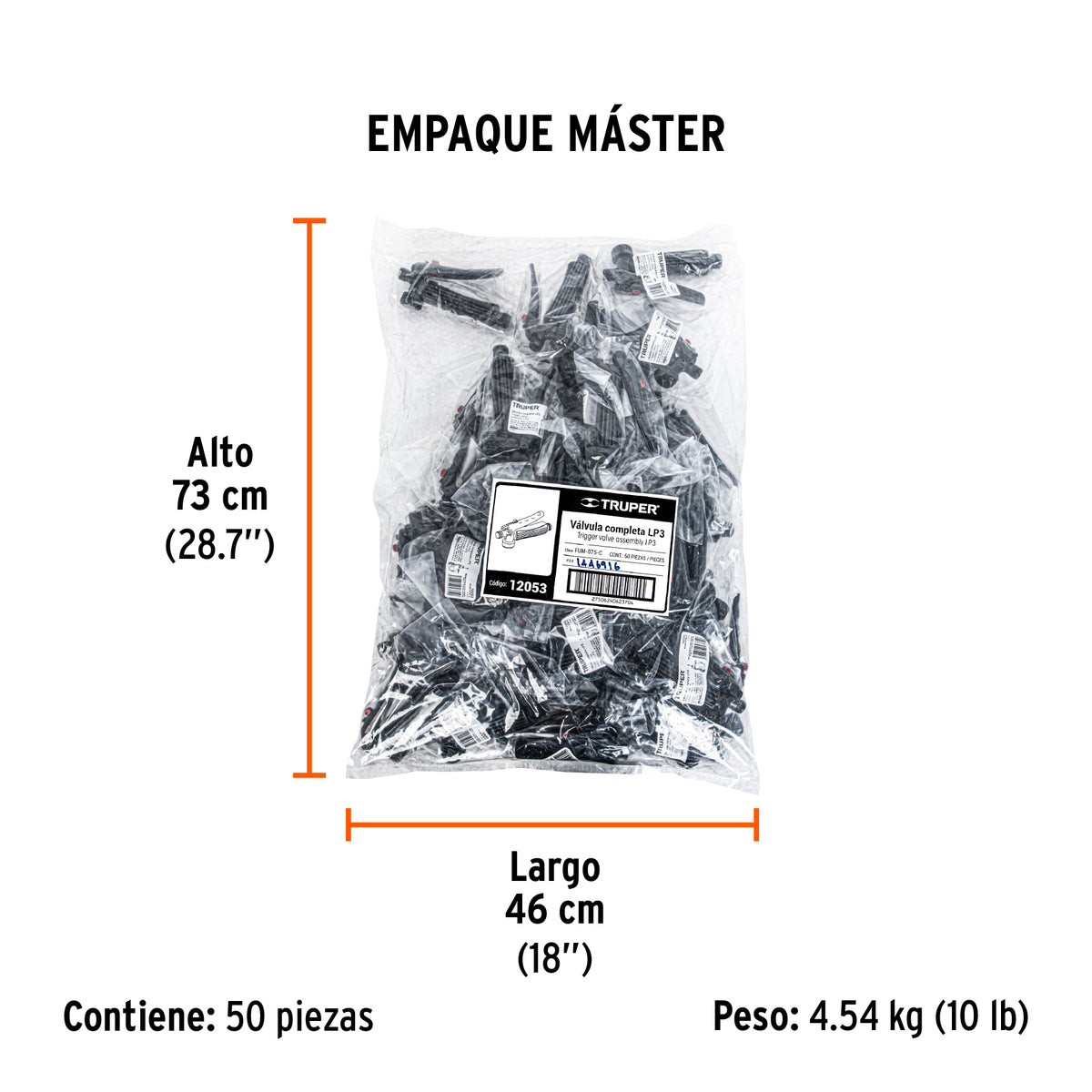 Válvula completa LP3 para fumigadores FUM-12, 16 y 20
