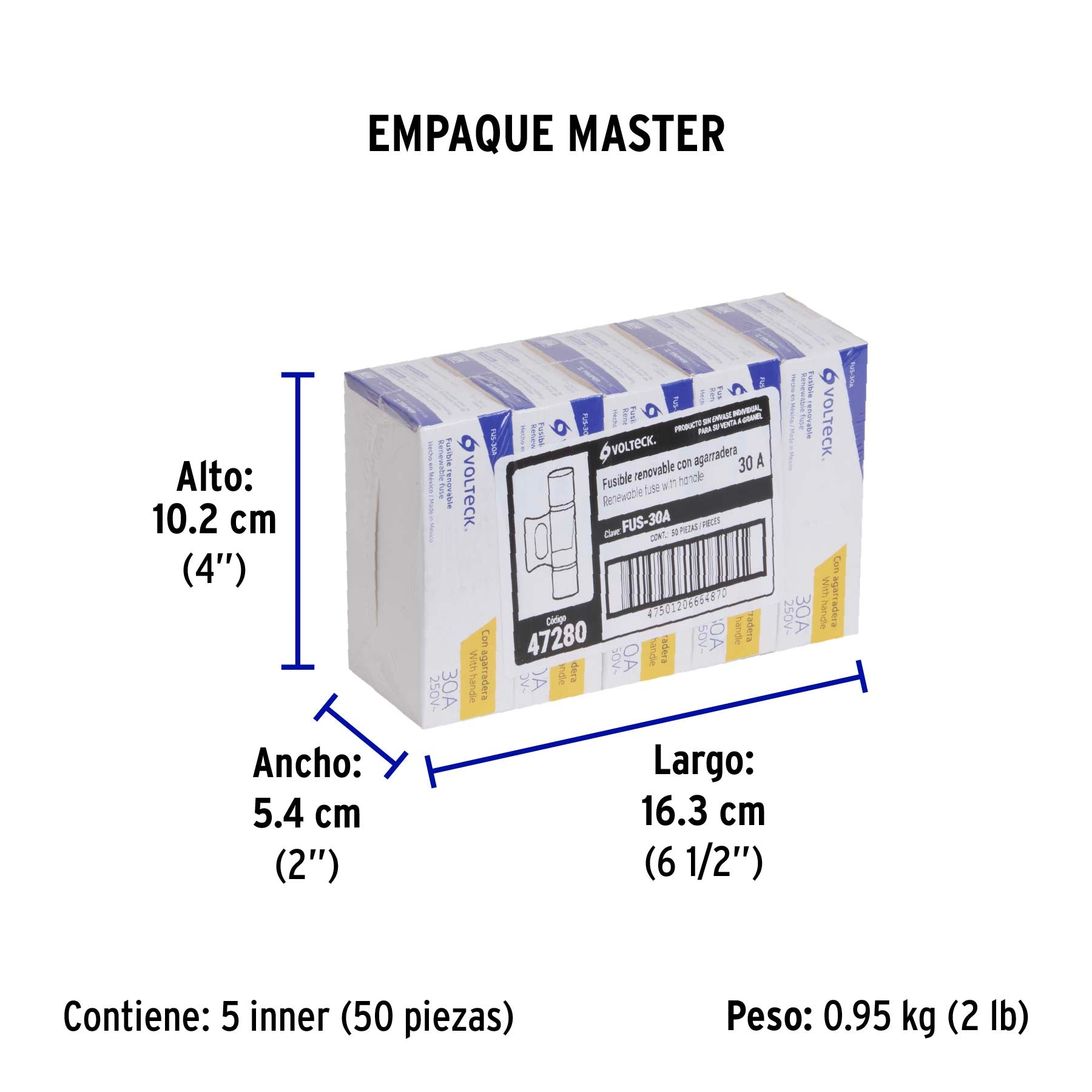 Fusible 30 A con agarradera, Volteck