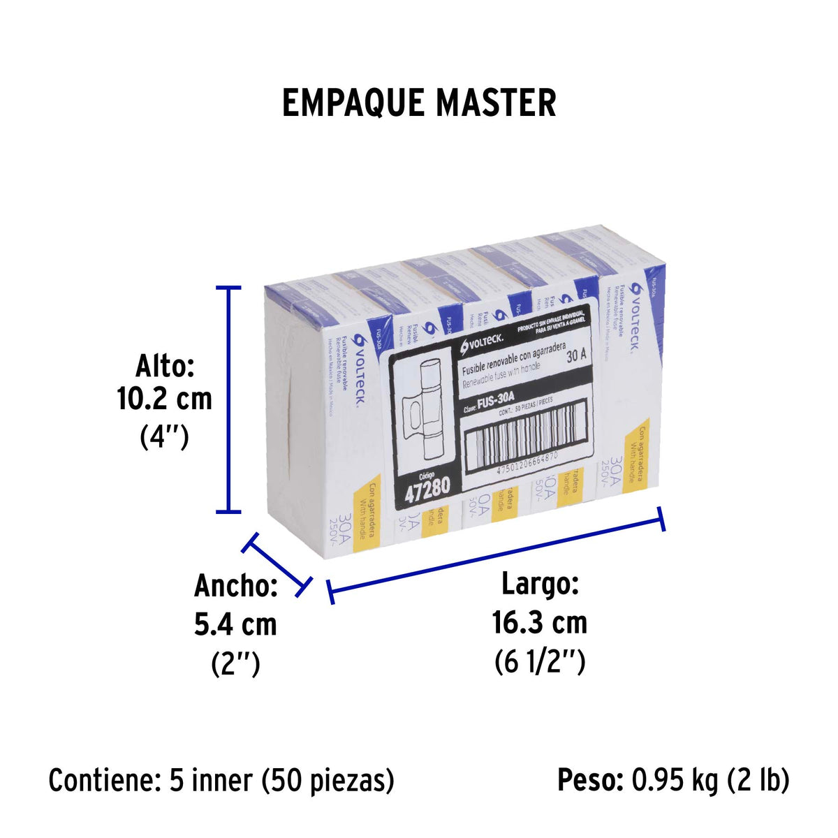 Fusible 30 A con agarradera, Volteck