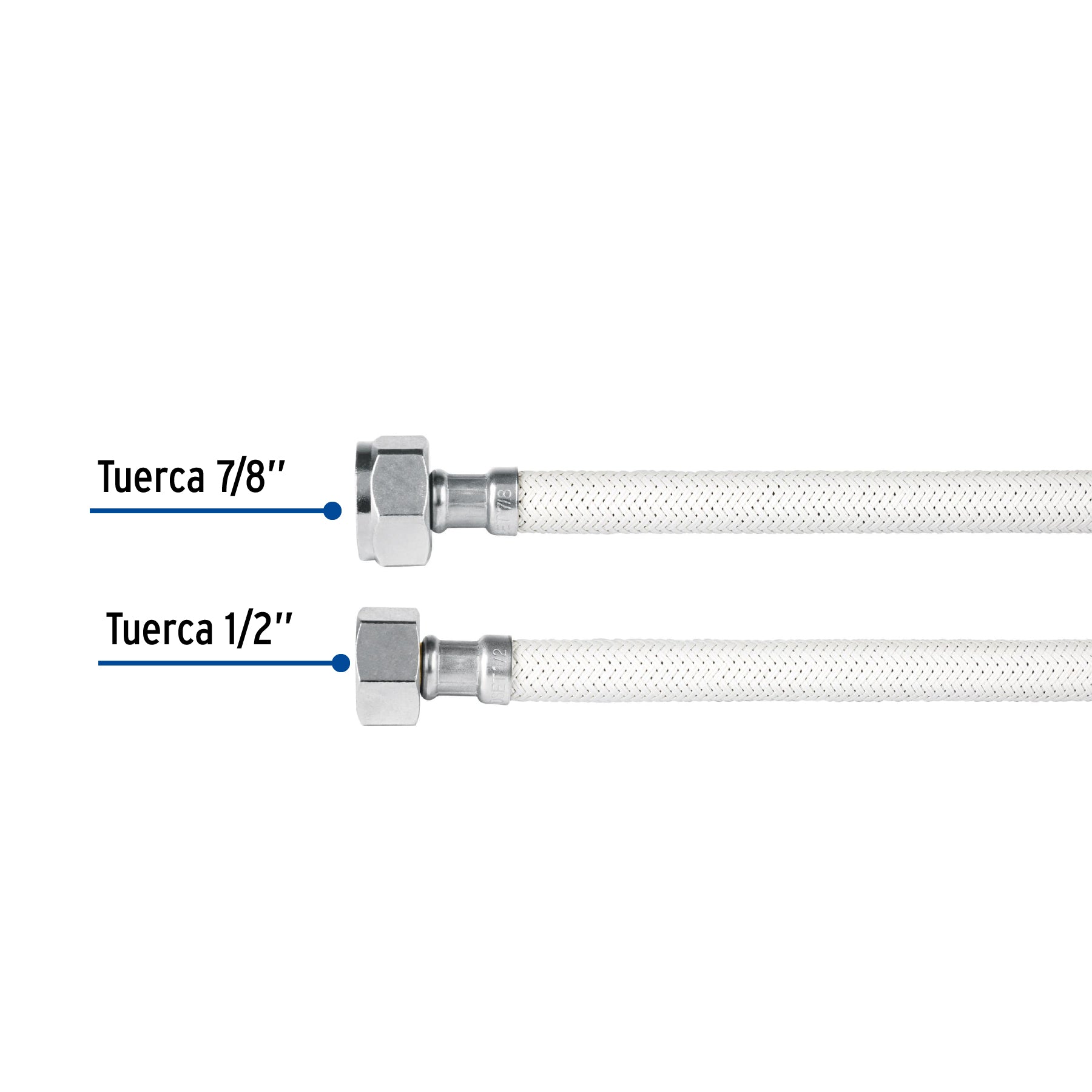 Manguera hule para WC, 35 cm, vinilo blanca, usos generales