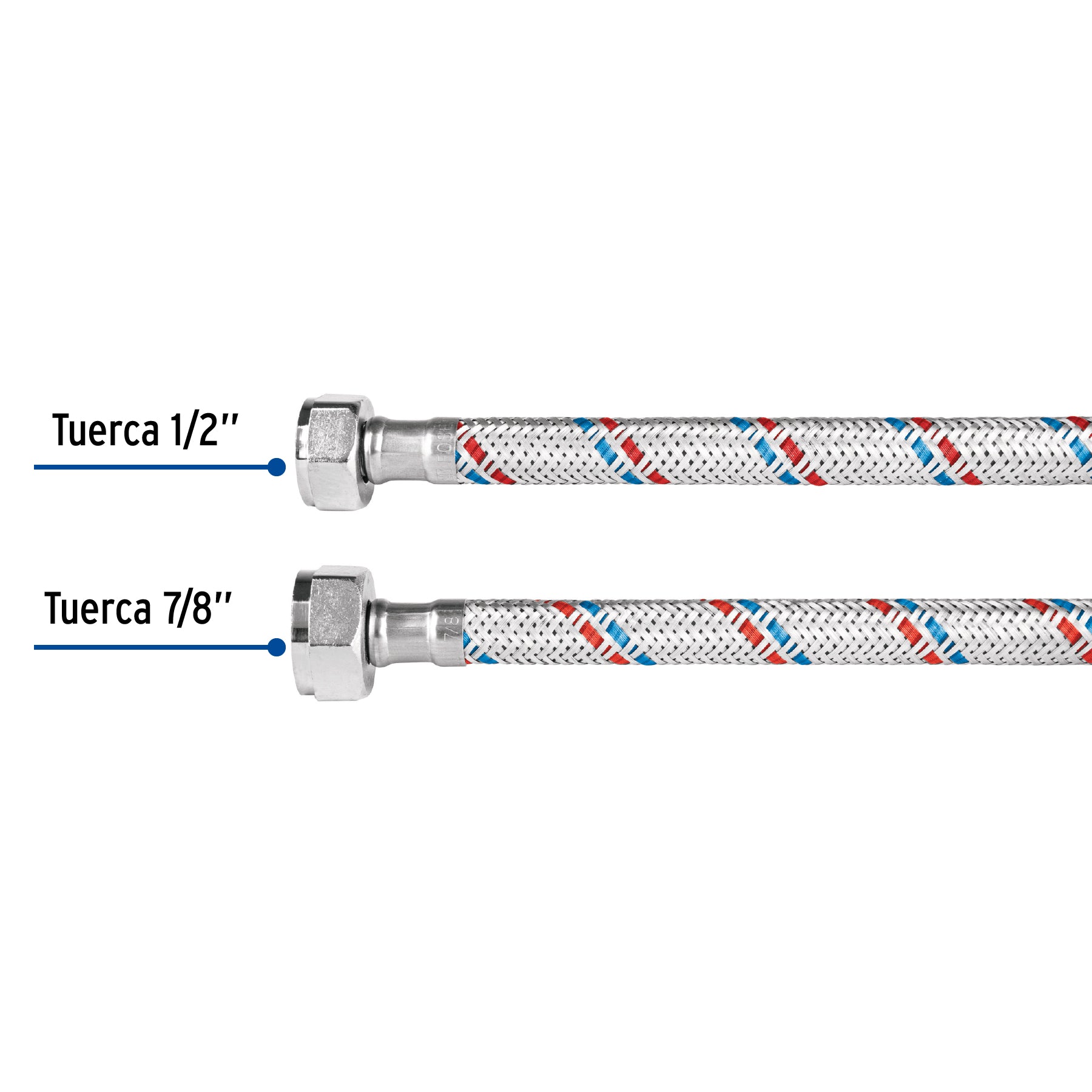 Manguera flexible para WC, 35 cm, aluminio, Foset basic