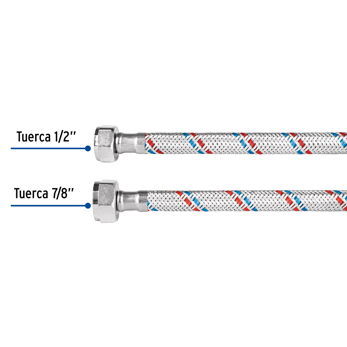 Manguera flexible para WC, 35 cm, aluminio, Foset basic