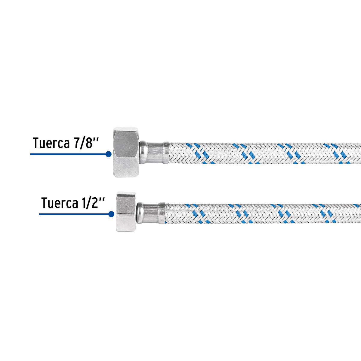 Manguera de hule, 35 cm, aluminio, usos generales