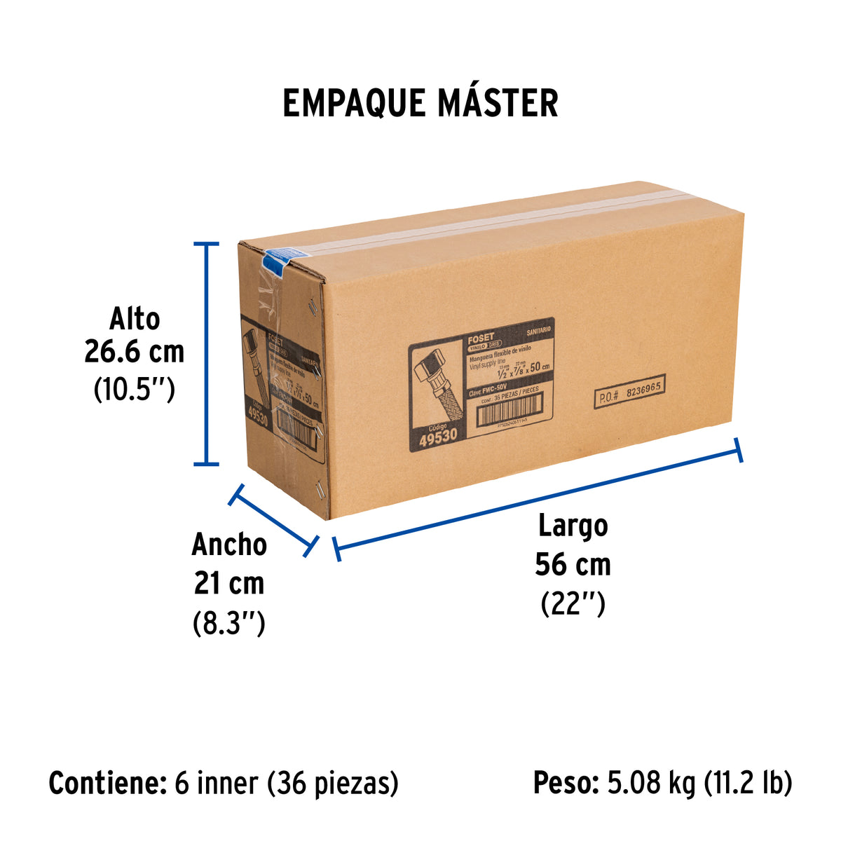 Manguera de hule, 50 cm, vinilo , usos generales