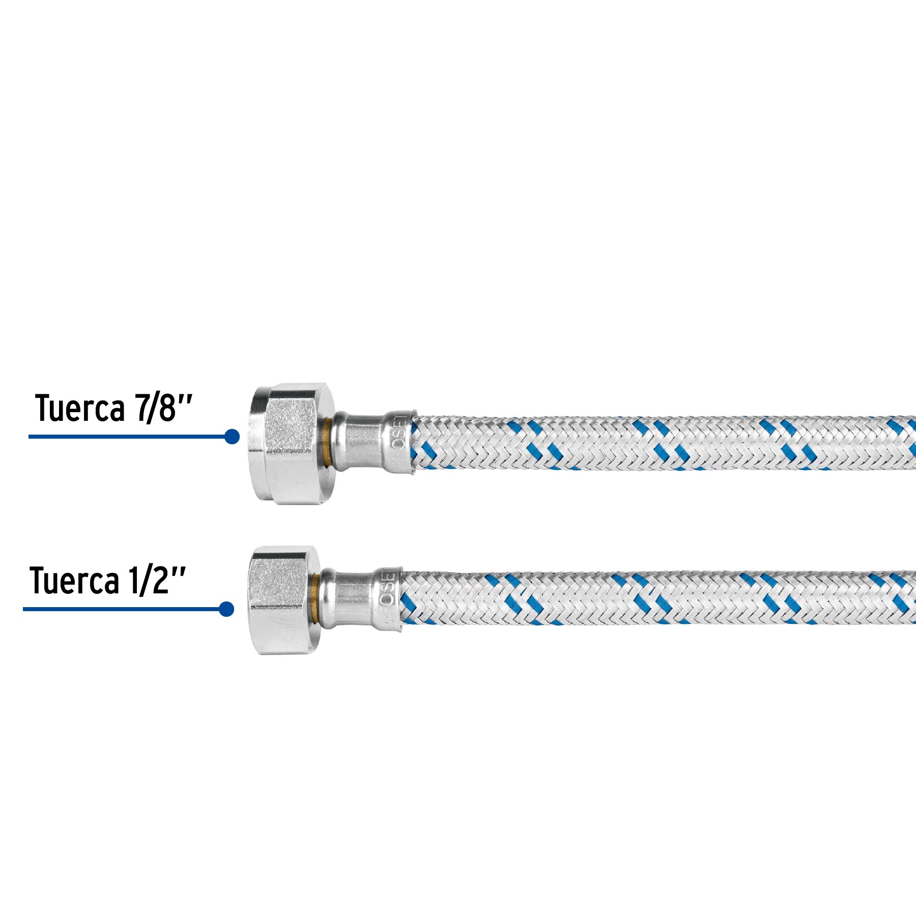 Manguera de hule, 50 cm, aluminio, usos generales