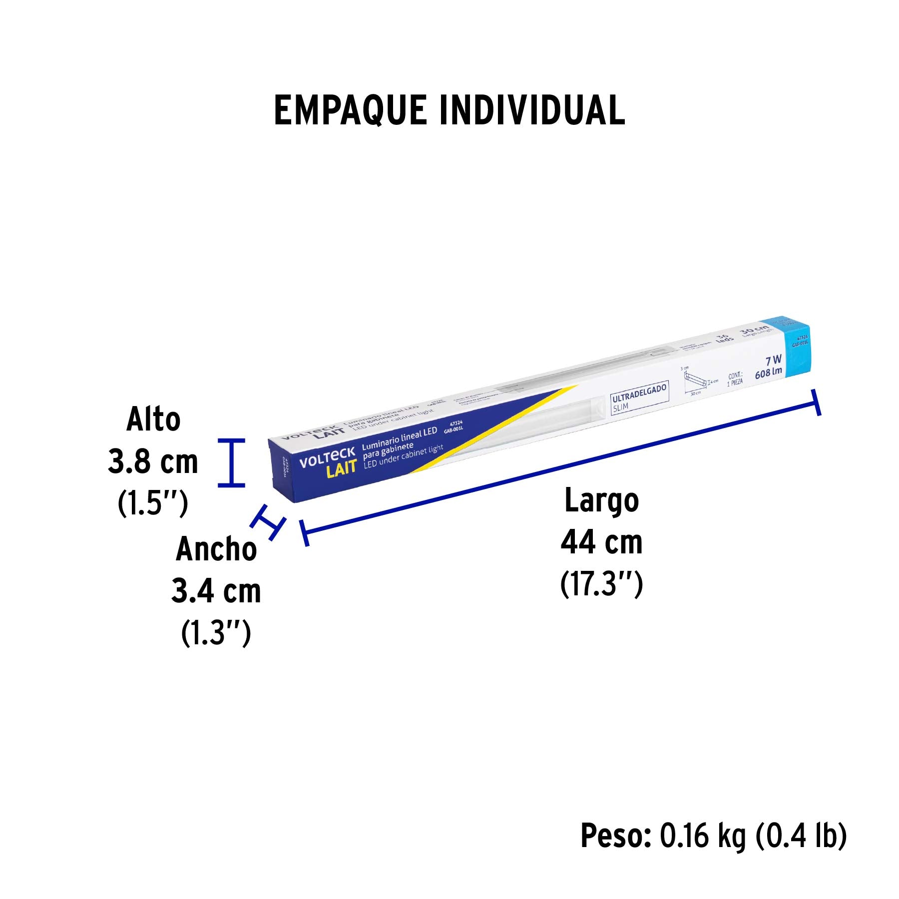 Luminario para gabinete, 6 W, 6500K, Led