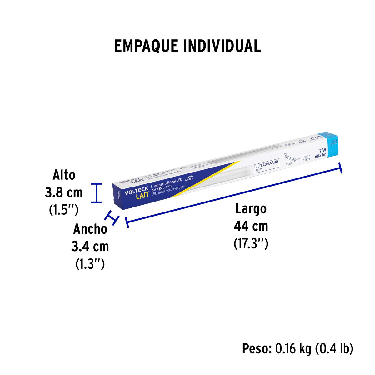 Luminario para gabinete, 6 W, 6500K, Led