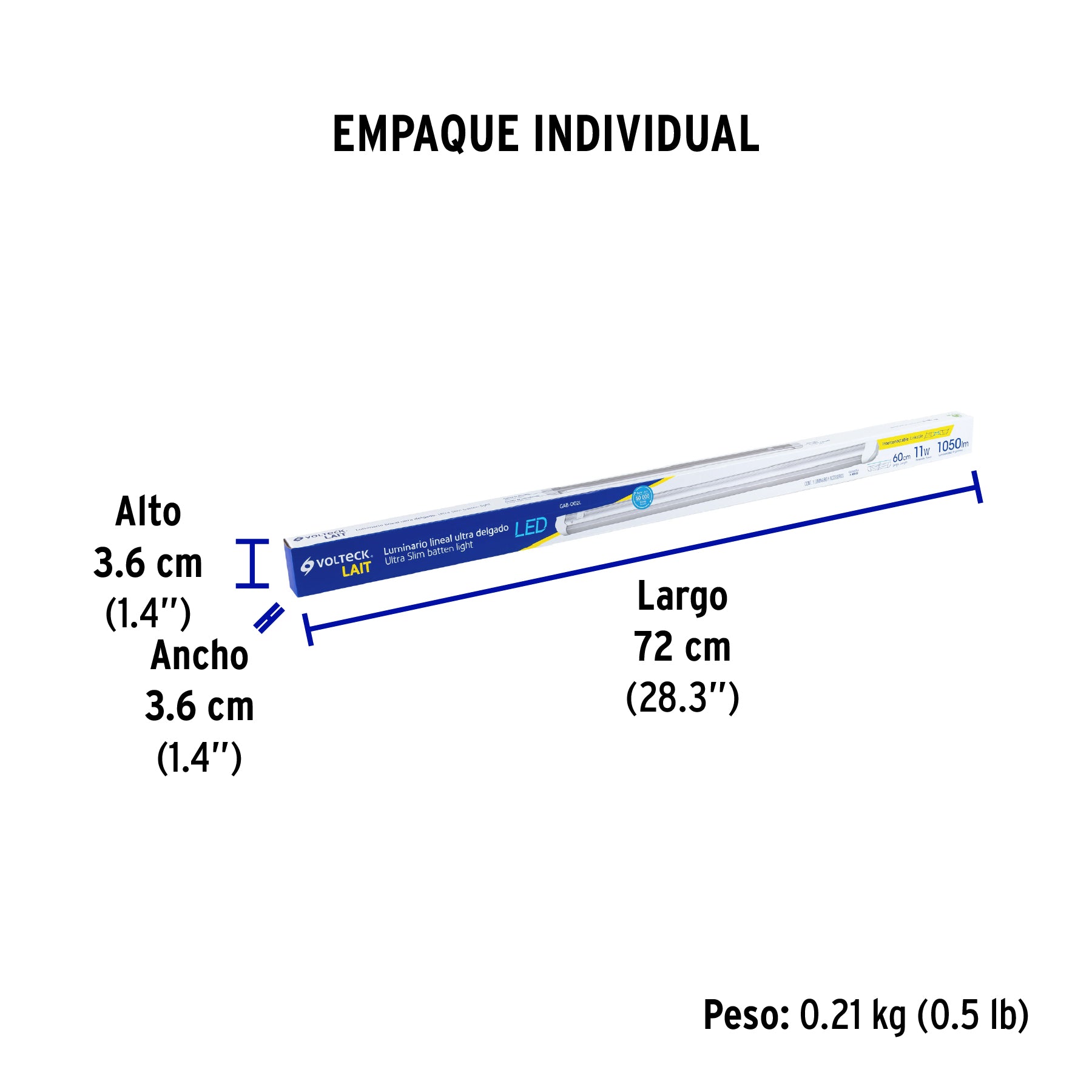 Luminario para gabinete, 11 W, 6500K, Led