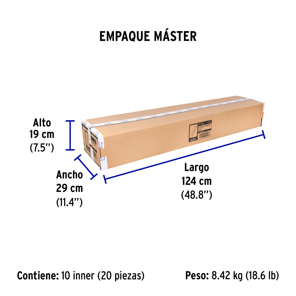 Luminario para gabinete, slim, 36 W, Led