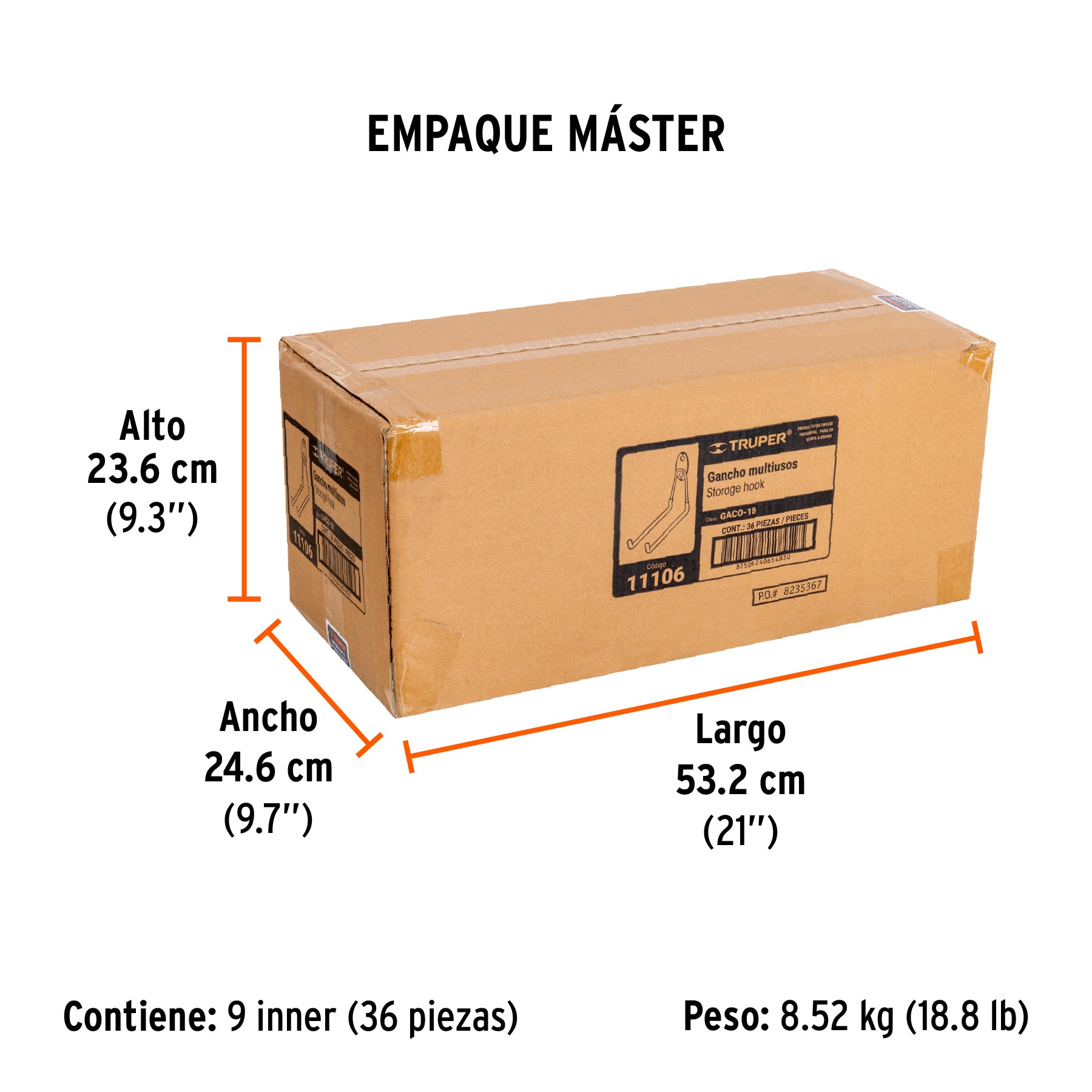 Gancho metálico para colgar, 18 cm