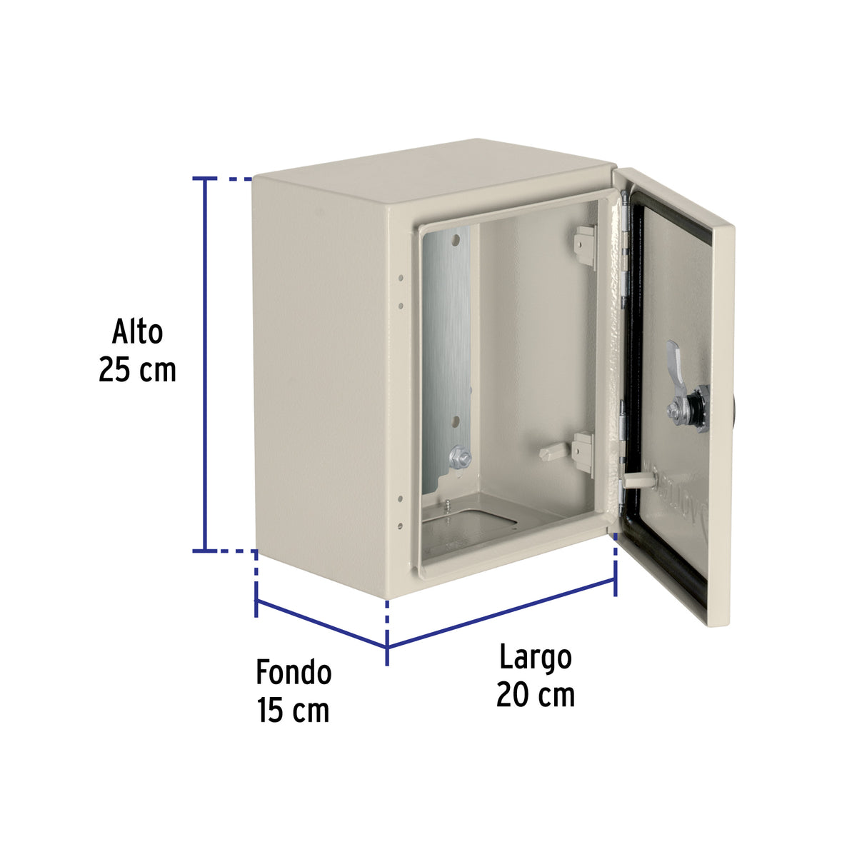 Gabinete metálico, 250 x 200 mm, Volteck