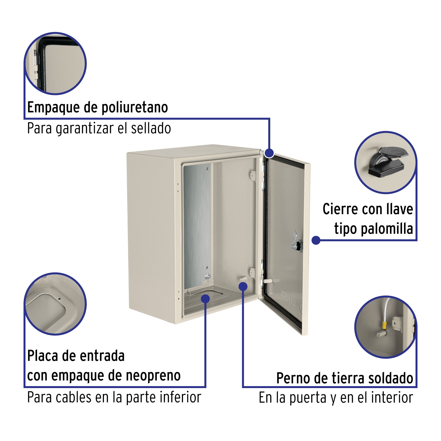 Gabinete metálico, 400 x 300 mm, Volteck