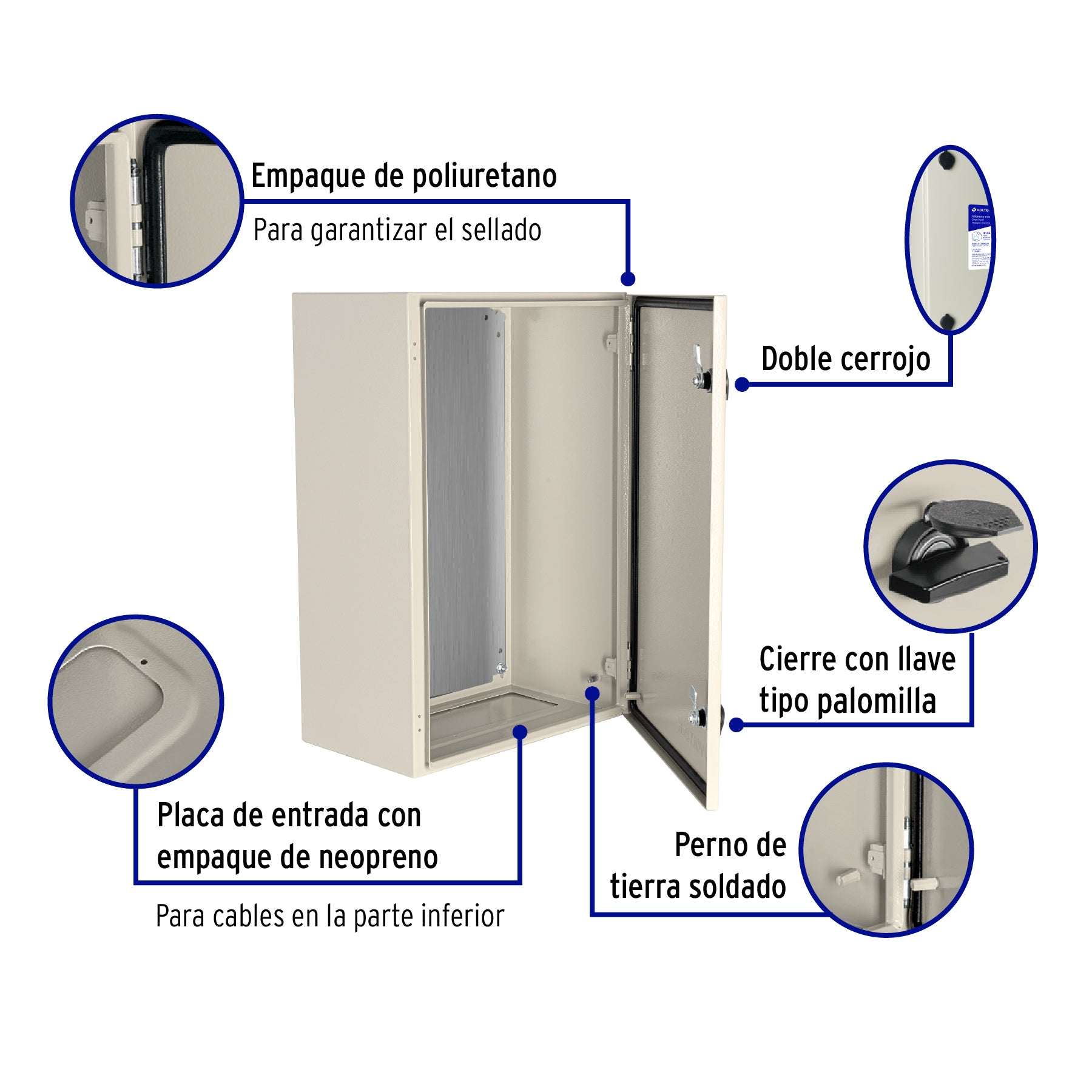 Gabinete metálico, 600 x 400 mm, VOLTECK