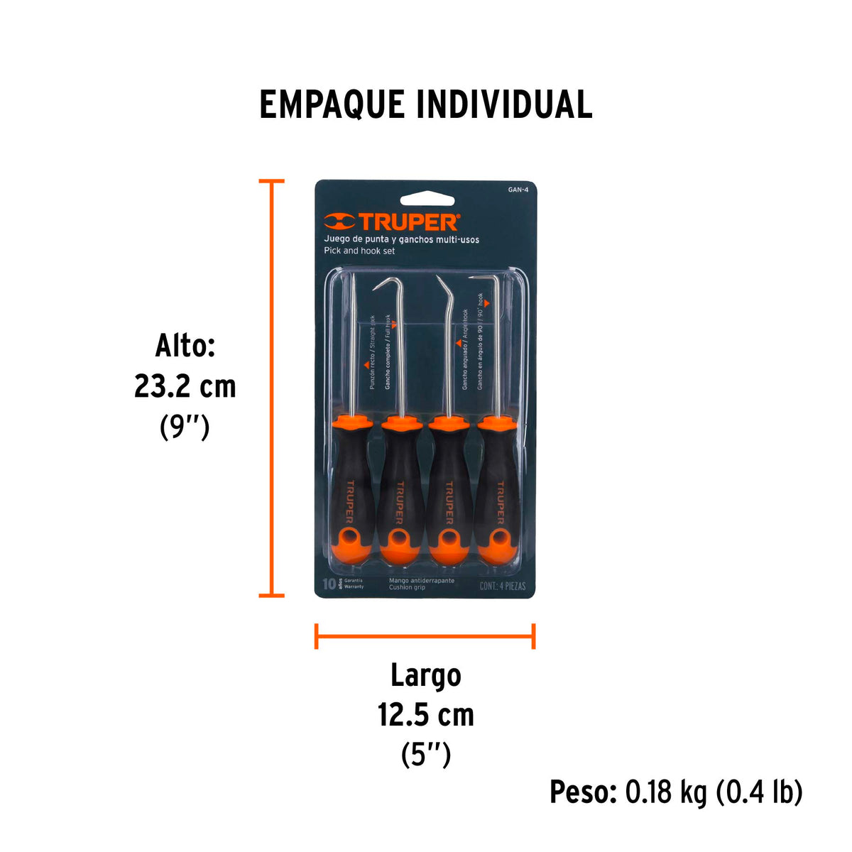 Ganchos multiusos, set 4 piezas