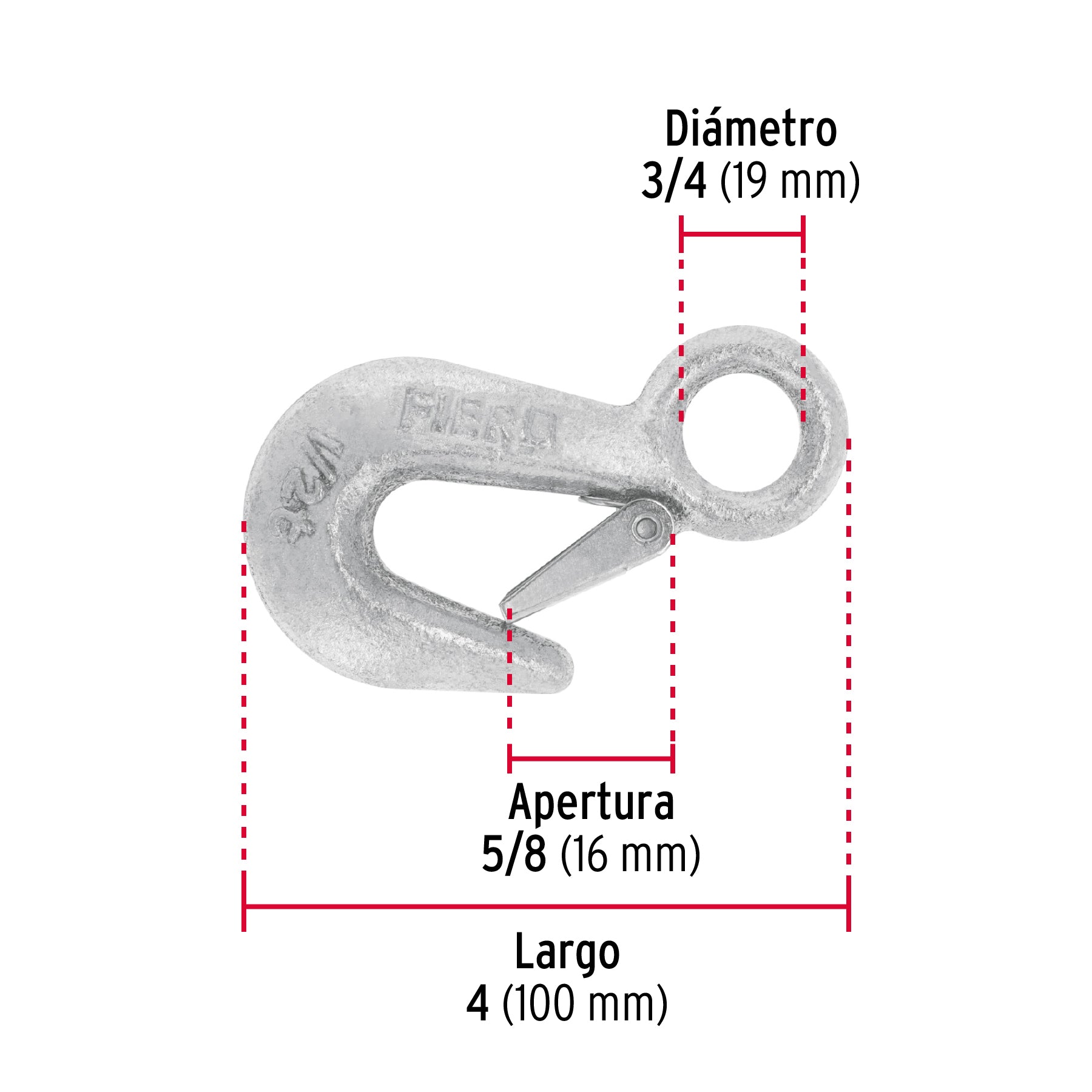 Gancho eslinga para cable de 3/4"
