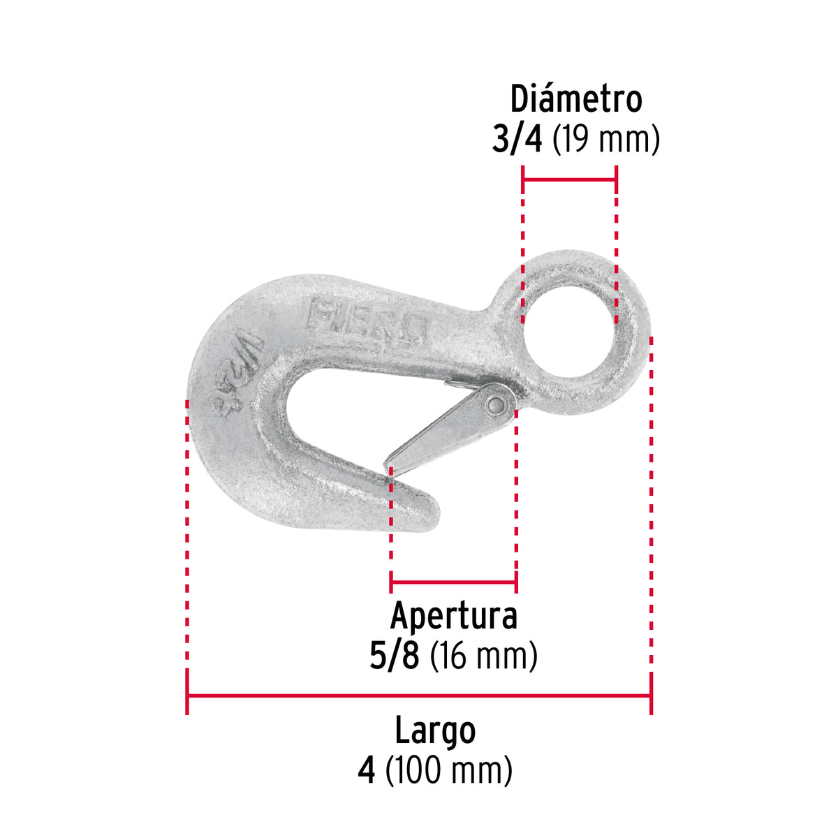 Gancho eslinga para cable de 3/4"