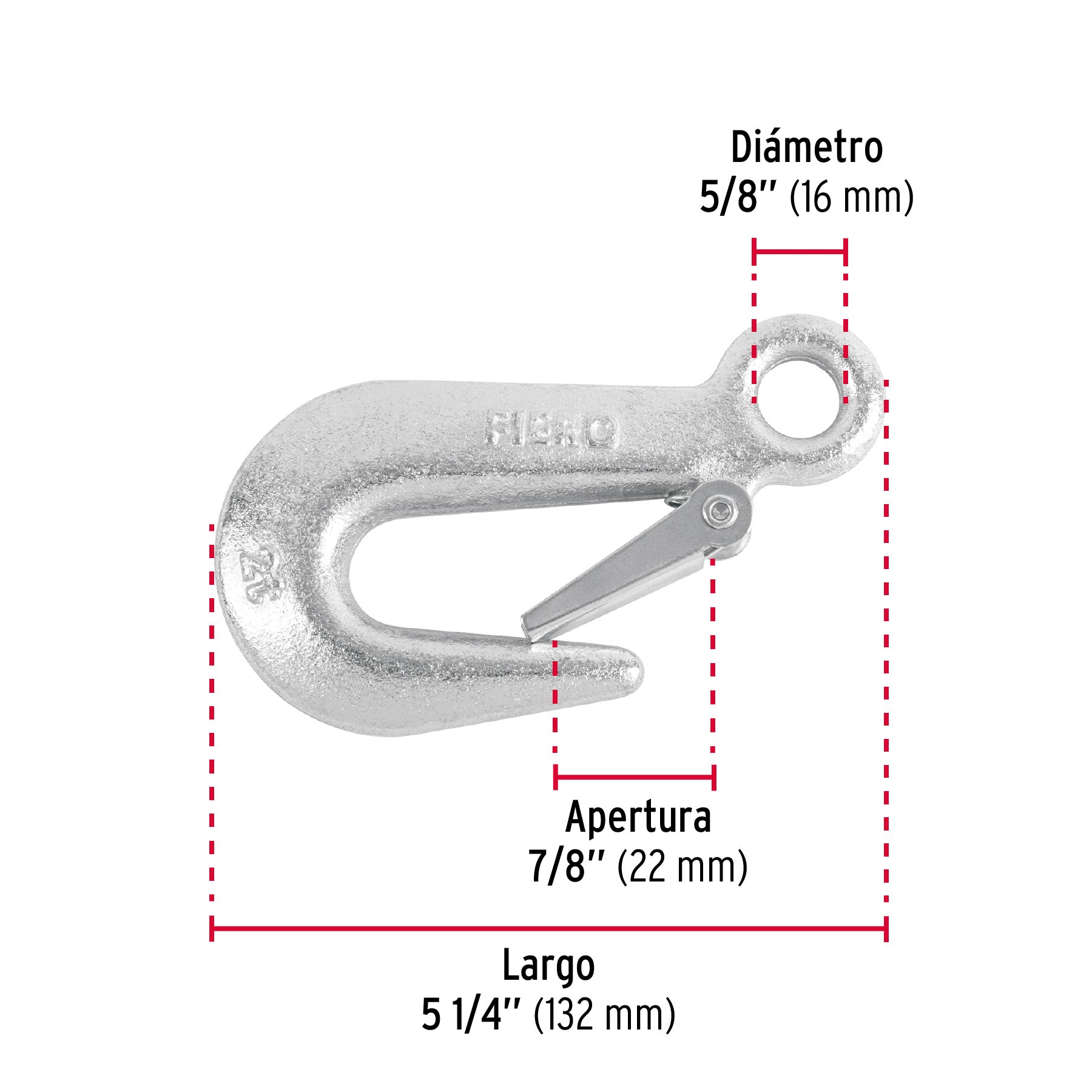 Gancho eslinga de 5/8", 4400 lbs