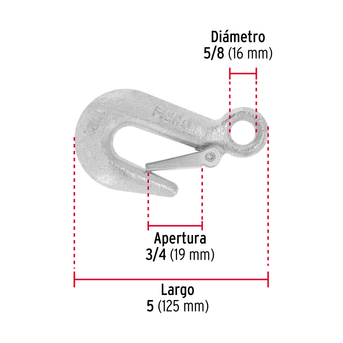 Gancho eslinga de 5/8", 3300 lbs