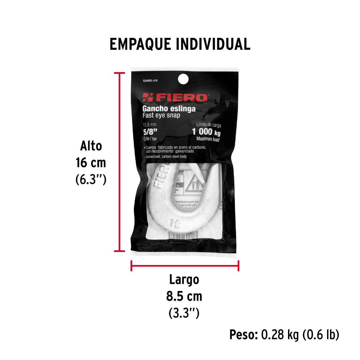 Gancho eslinga para cable de 5/8"