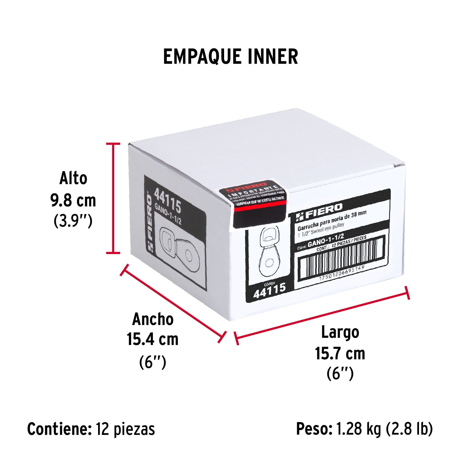 Garrucha para noria de 1 1/2"