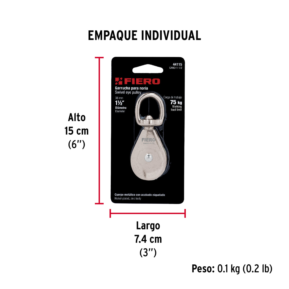 Garrucha para noria de 1 1/2"