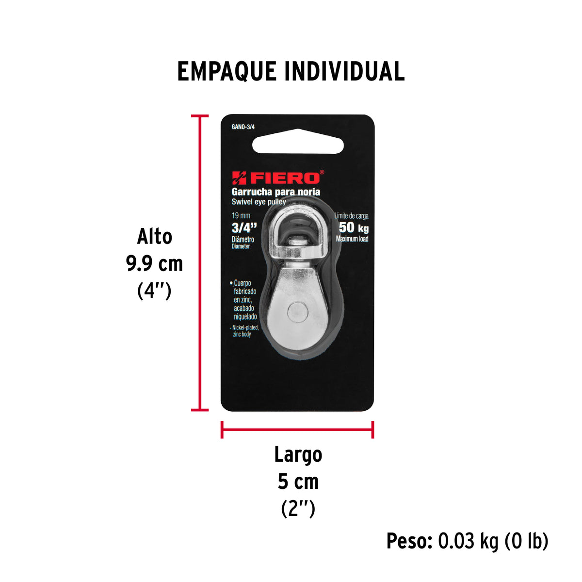 Garrucha para noria de 3/4"