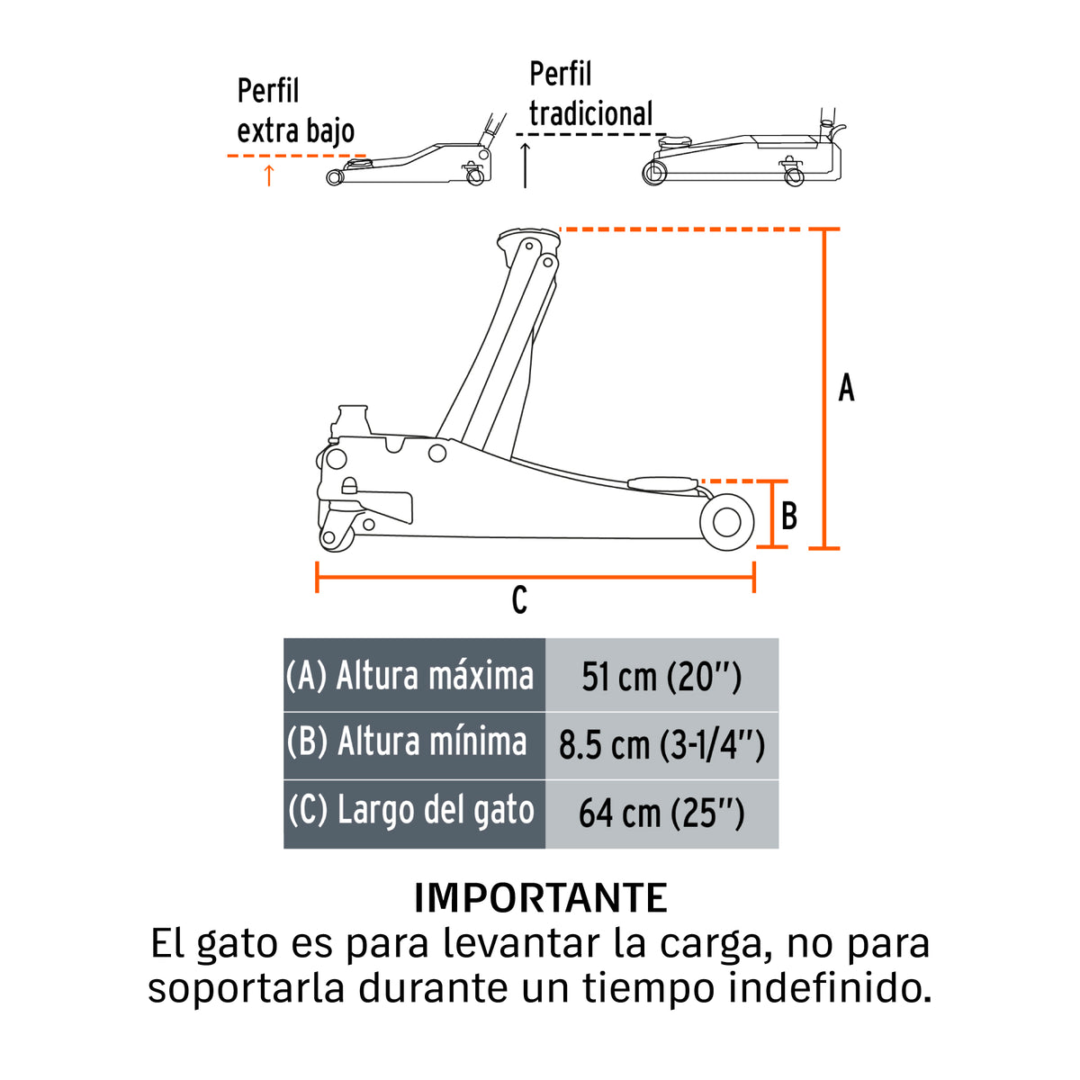 Gato de patín profesional, 3 toneladas, elevación rápida