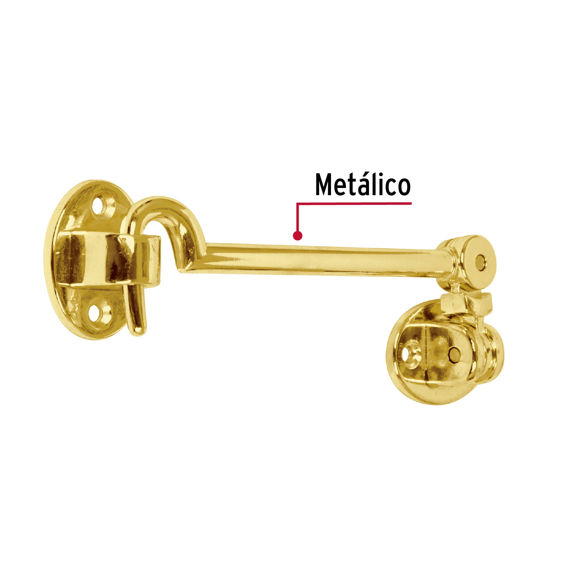 Gancho para puerta de latón
